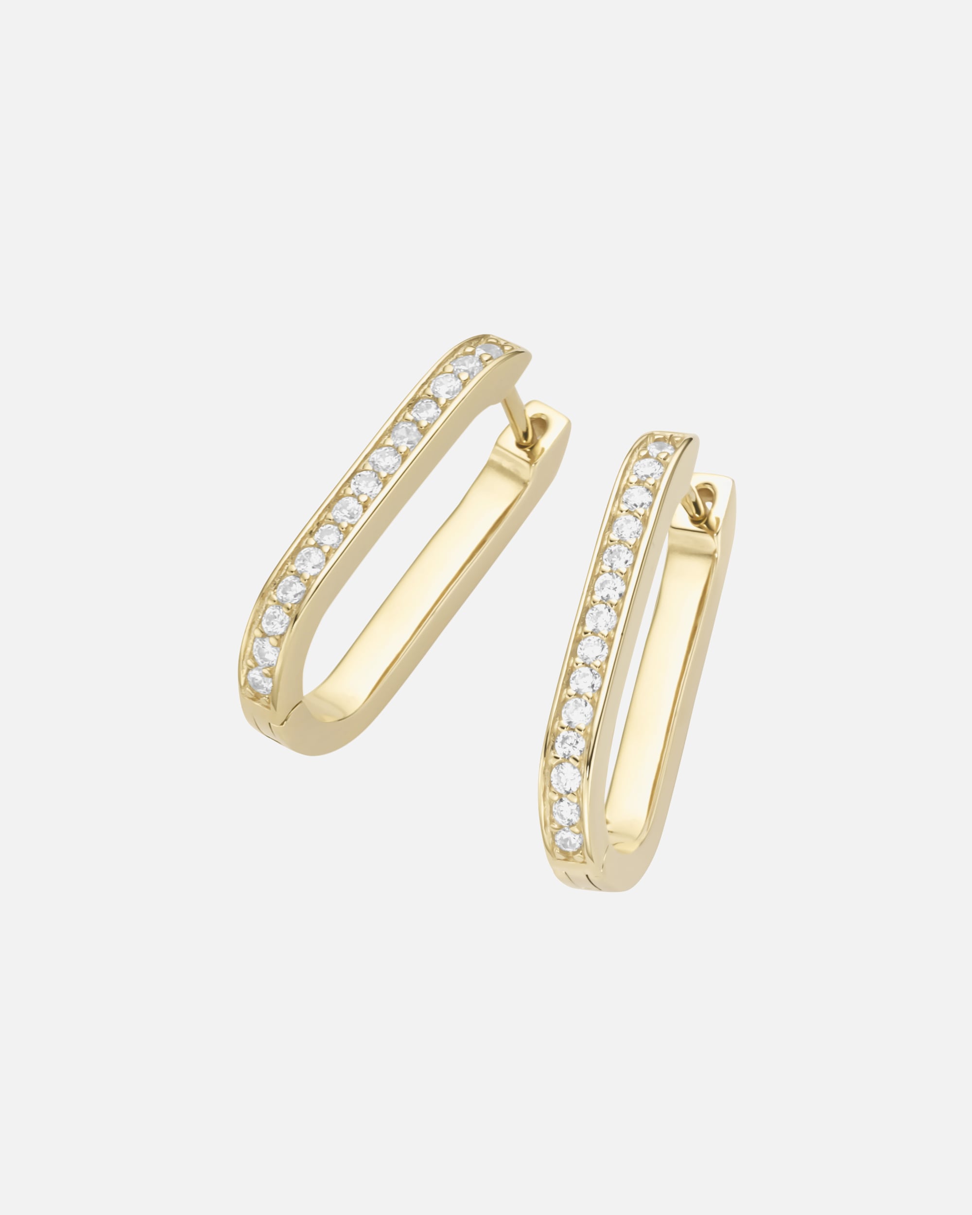 Ohrringe für Weiblich Giorgio Martello Milano Klappcreolen ovale Form, mit Zirkonia, Silber 925 Gold