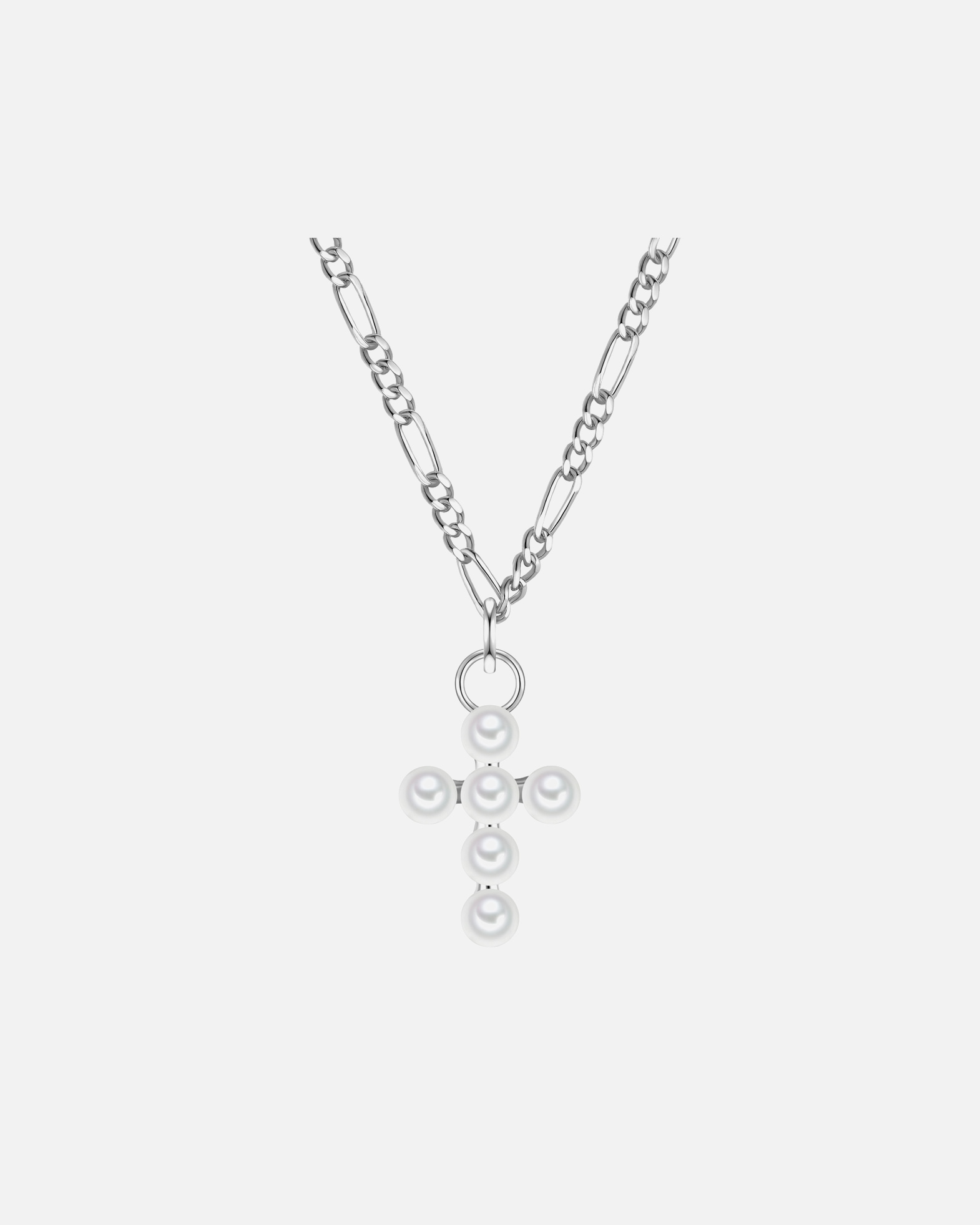 Halskette für Weiblich Glanzstücke München Halskette Kreuz aus Sterling Silber in silber mit Süßwasser-Zuchtperle 43,0 cm Basiskette + 5,0 cm Verlängerung