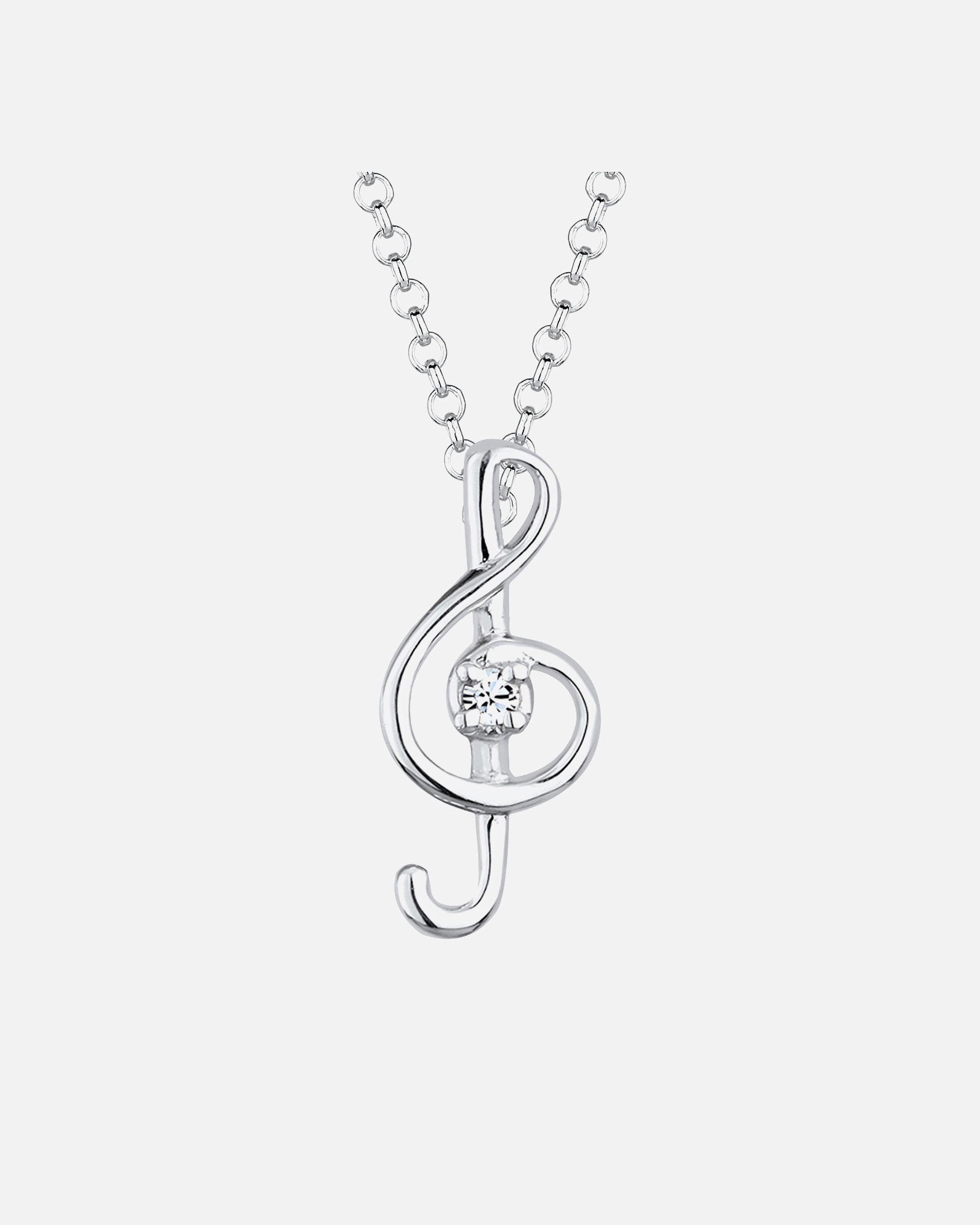 Halskette für Weiblich Elli Notenschlüssel 925 Silber, mit Kristallen von Swarovski® 1 Stück