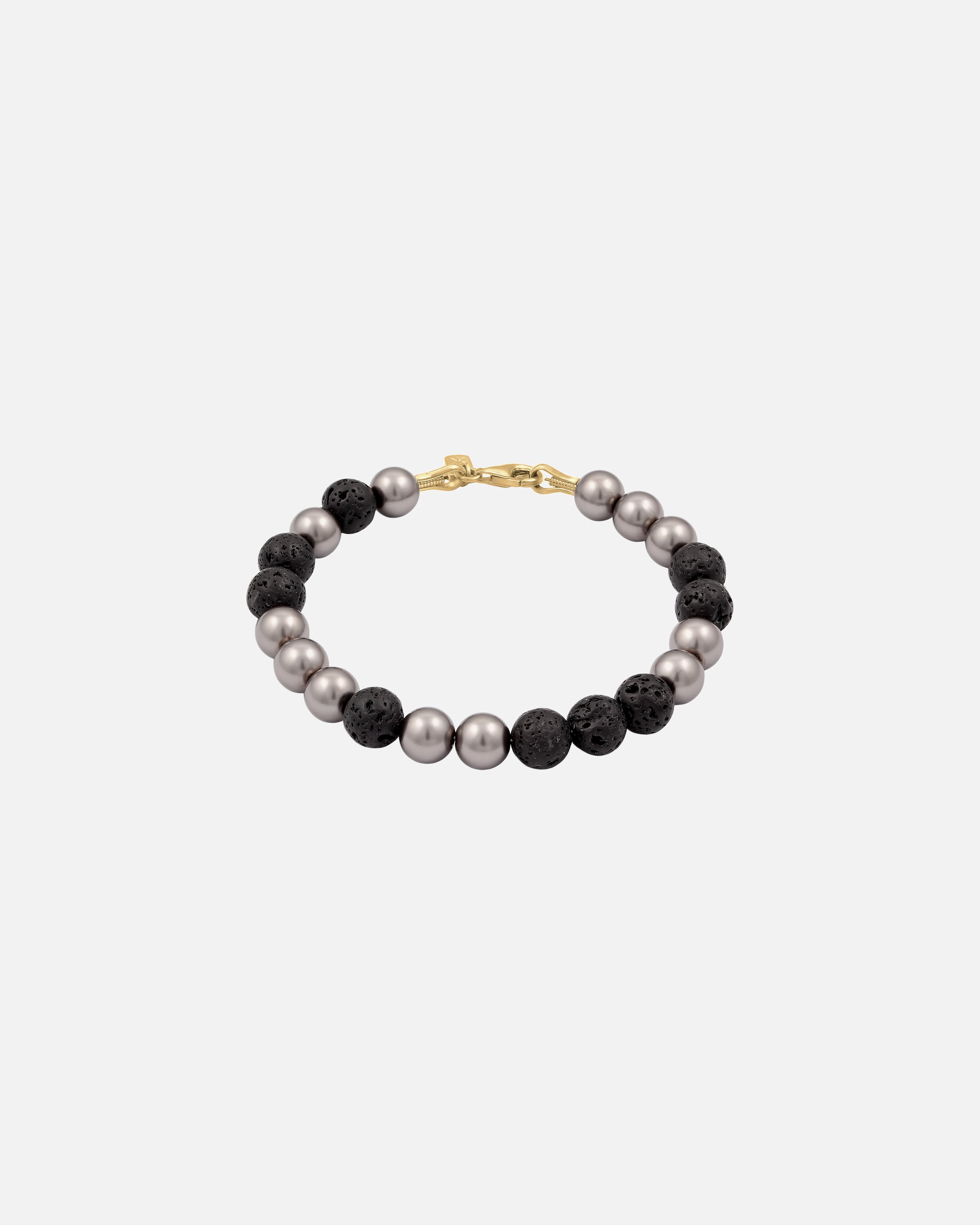 Armband für Weiblich KUZZOI Lava Perlen von Swarovski® Grau 925 Sterling Silber 19