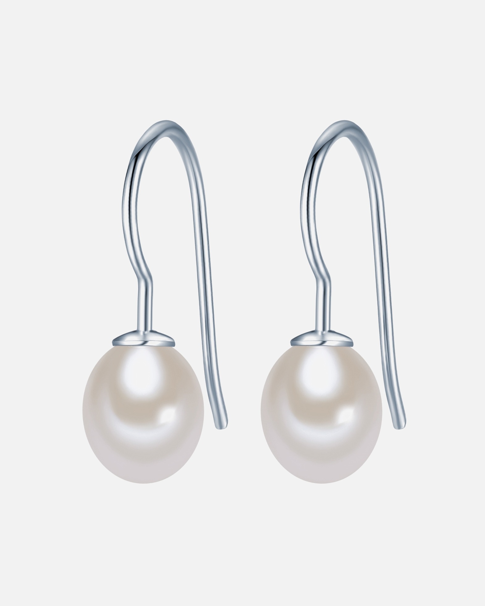 Ohrringe für Weiblich Valero Pearls Perlen-Ohrhänger Sterling Silber Süßwasser-Zuchtperle in Silber 1 Stück