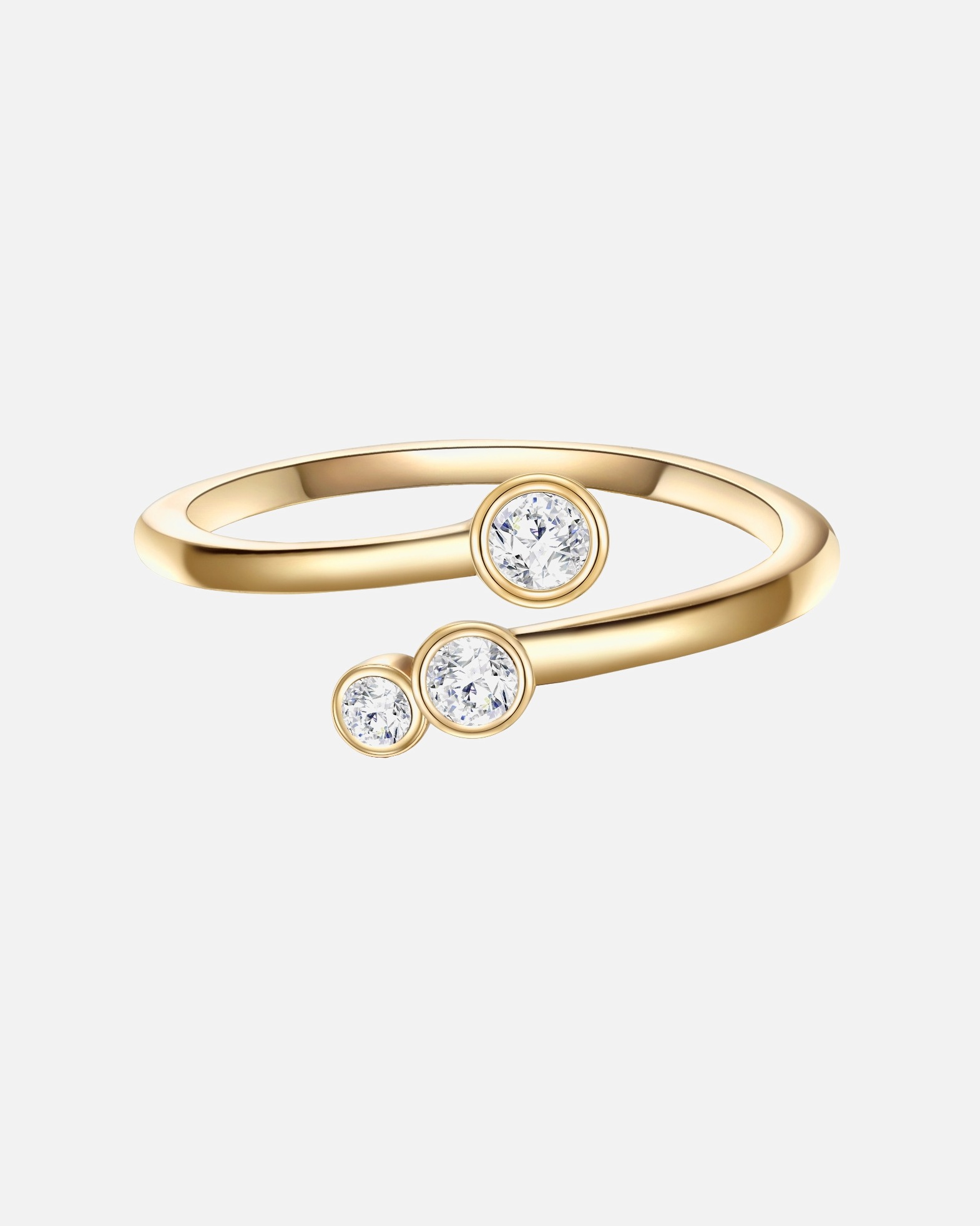 Ring für Weiblich Glanzstücke München Ring Sterling Silber gelbgold Zirkonia weiß 48