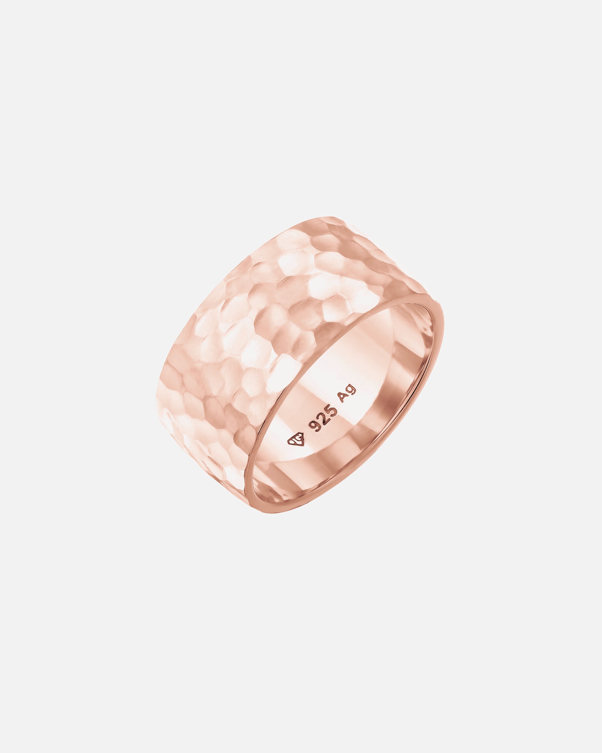 Ring für Weiblich Elli Basic Bandring Gehämmert Trend Cool 925 Silber 54