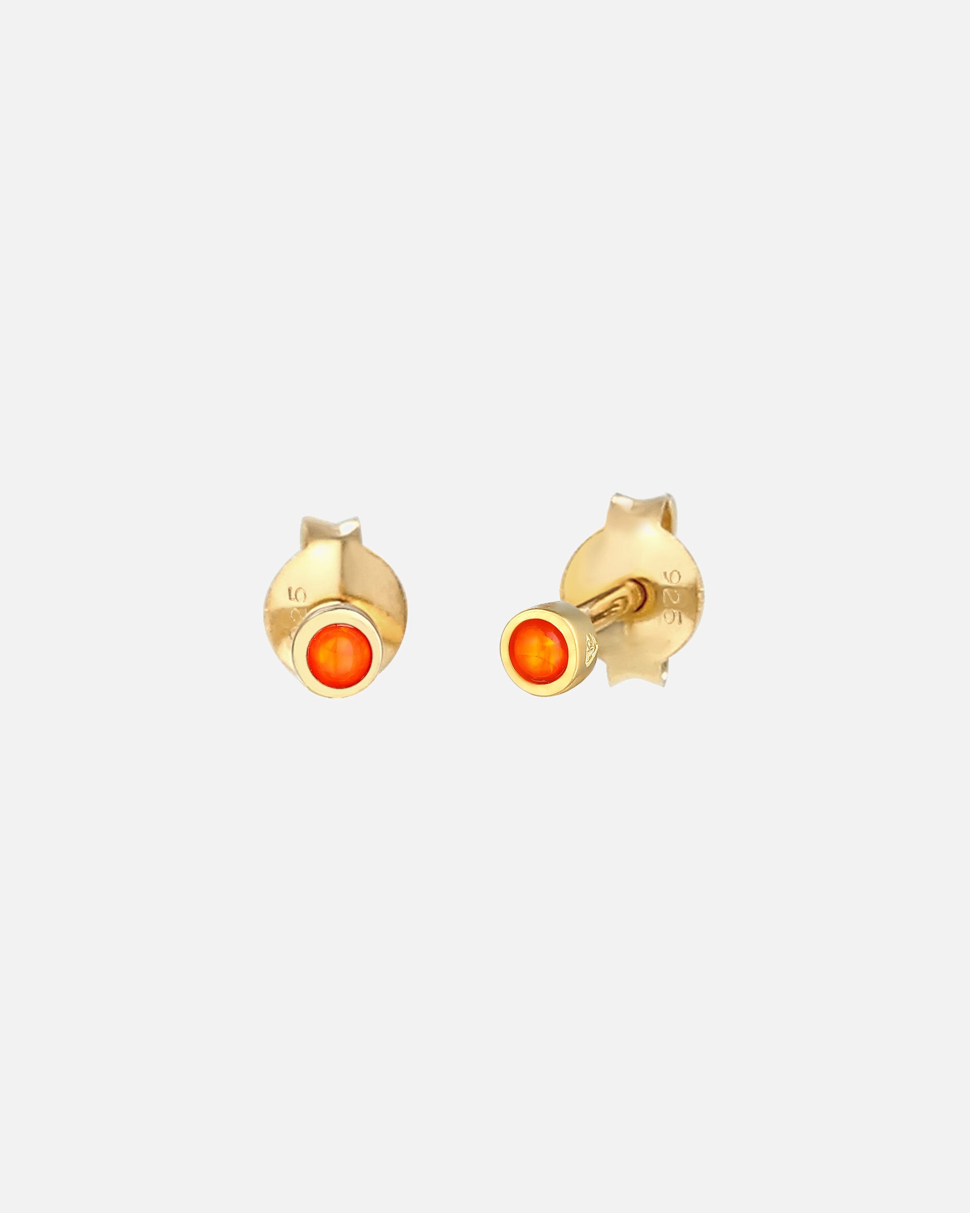 Ohrringe für Weiblich Elli Stecker Rund Opal Synthetisch Orange 925 Silber 1 Stück