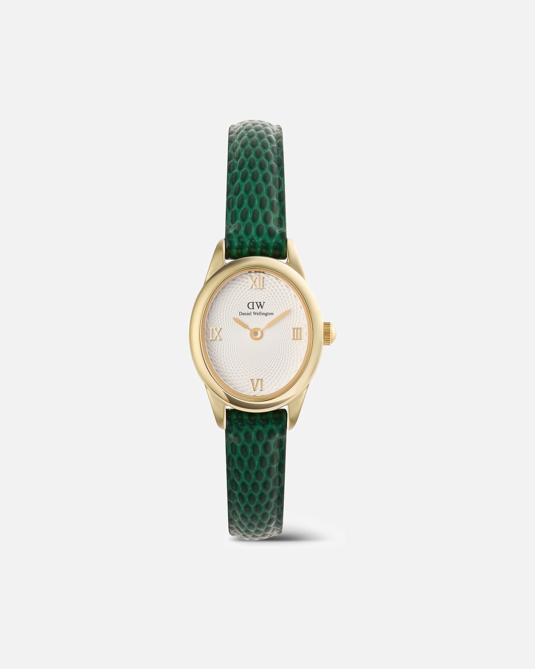 Uhr für Weiblich Daniel Wellington Damenuhr Leder gelbgold, grün, weiß