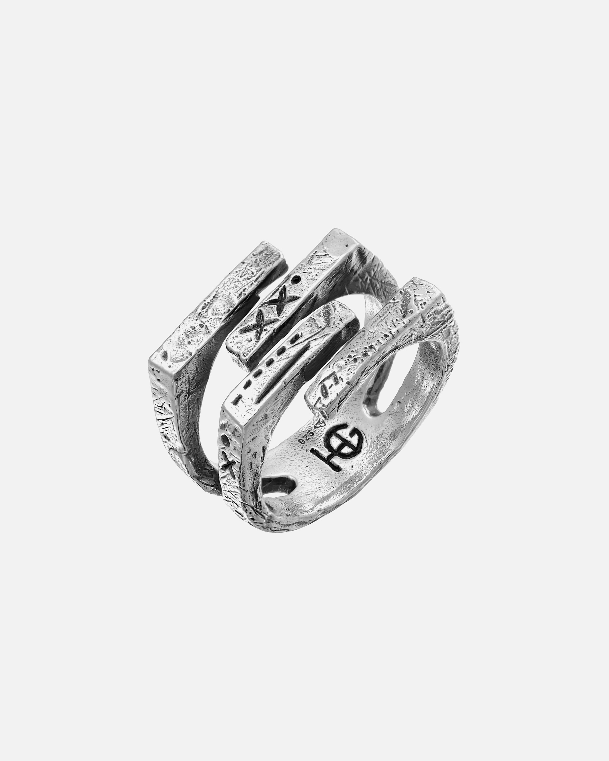 Ring für Männlich Haze & Glory Default Brand Line Siegelring - Quadro 925 Silber 62