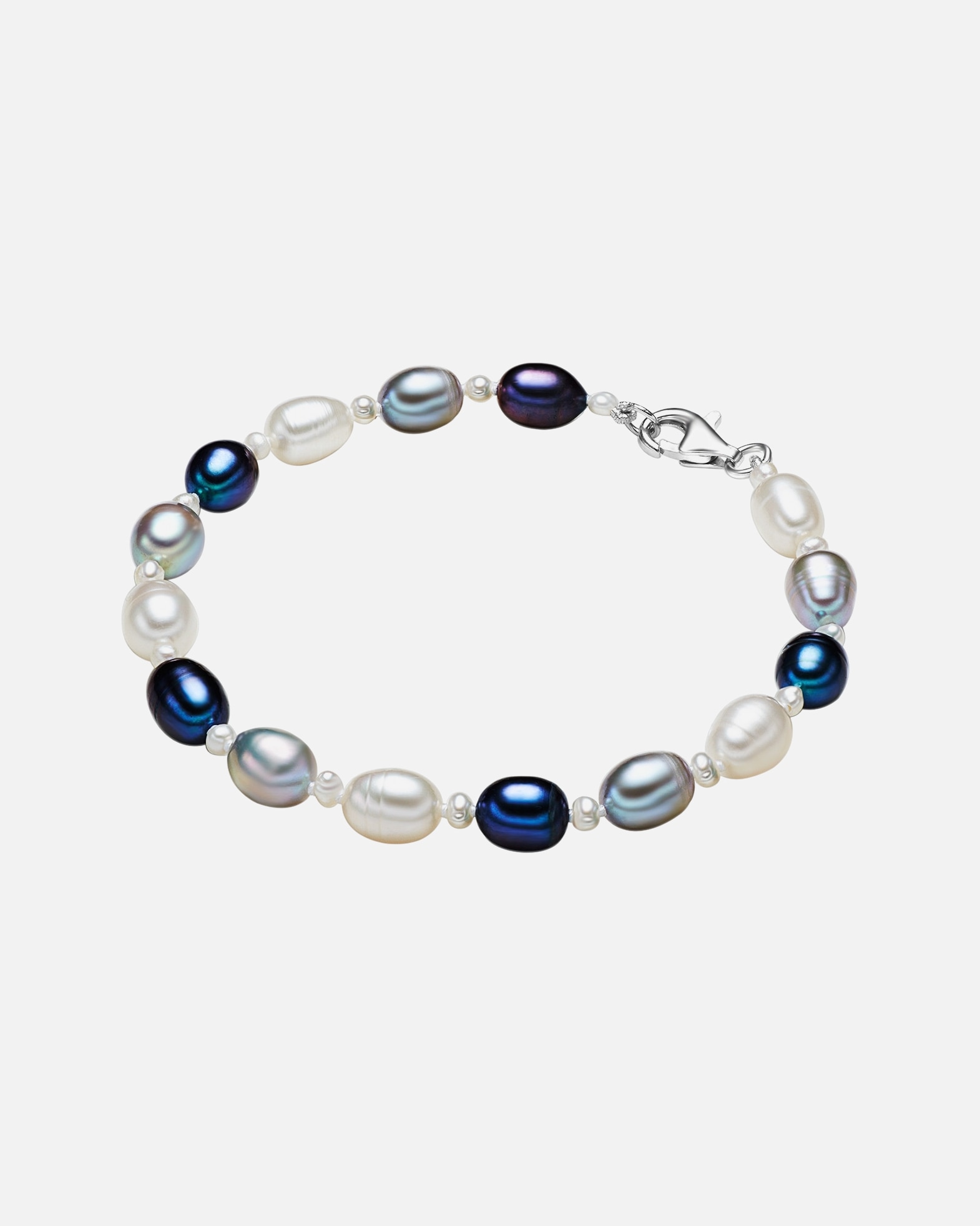 Armband für Weiblich Valero Pearls Perlen-Armband aus Sterling Silber in silber mit Süßwasser-Zuchtperle 1 Stück