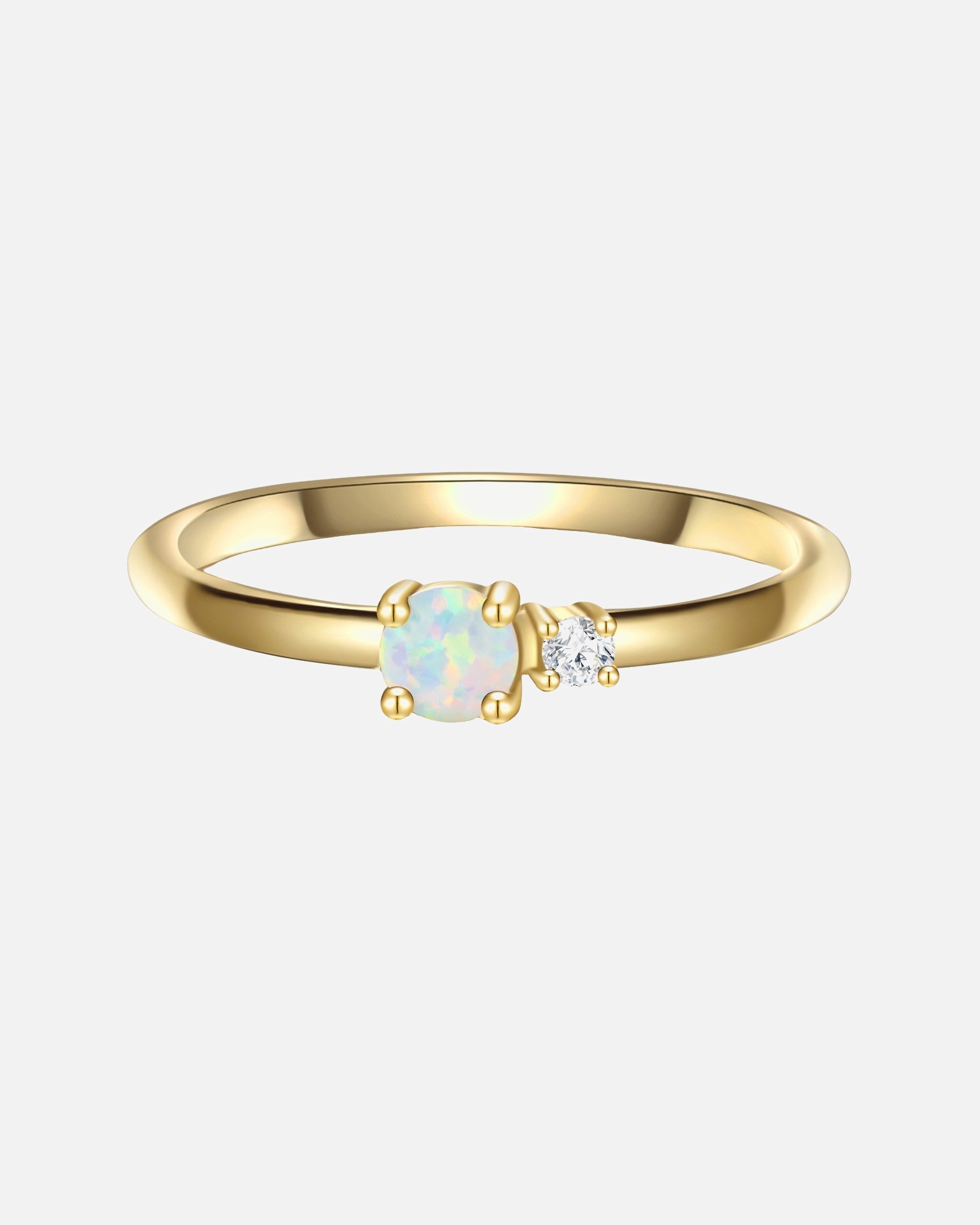 Ring für Weiblich Glanzstücke München Ring Sterling Silber Zirkonia in Gelbgold 48