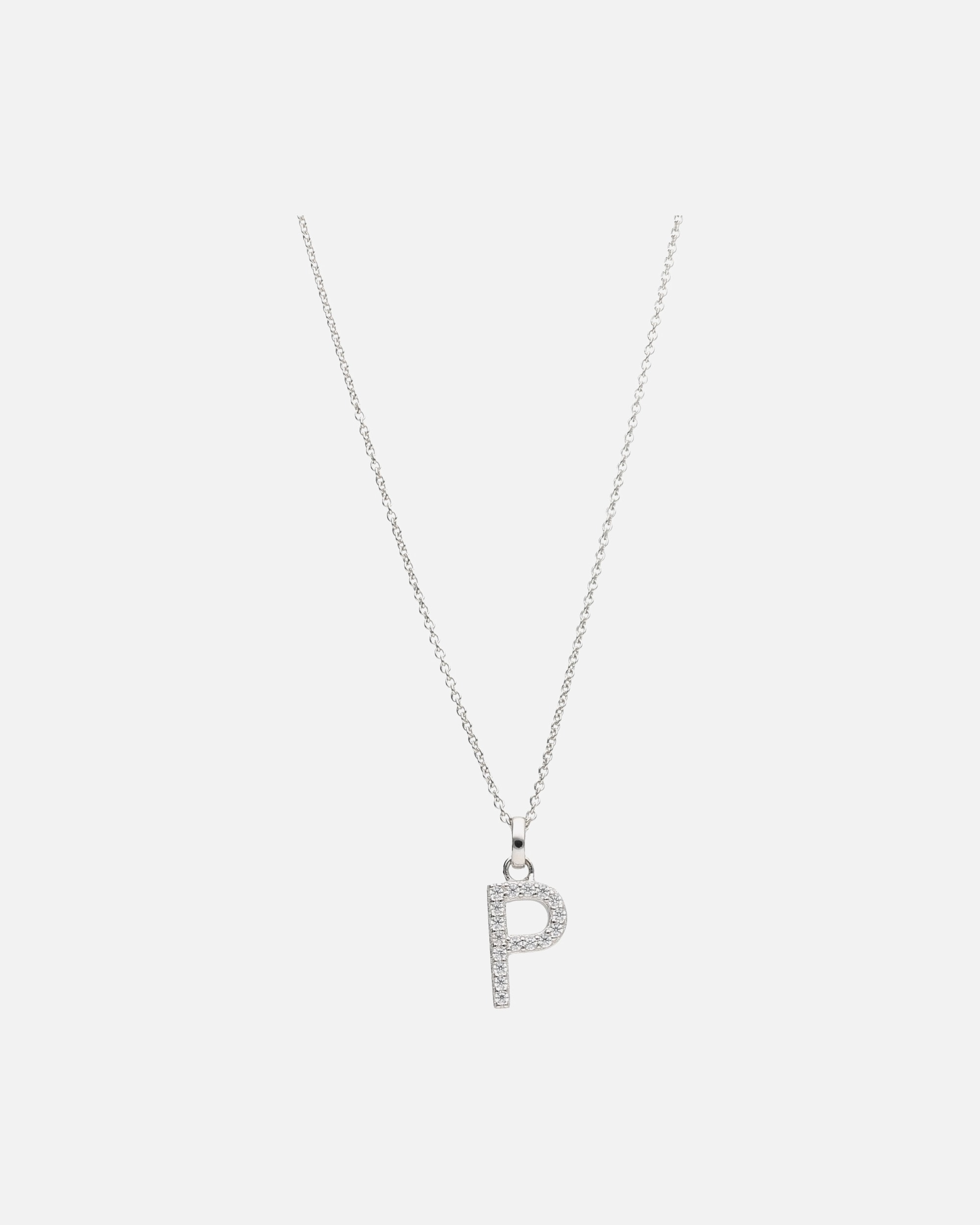 Halskette für Weiblich Smart Jewel Kette Buchstabe P mit Zirkonia Steine, Silber 925 45 cm