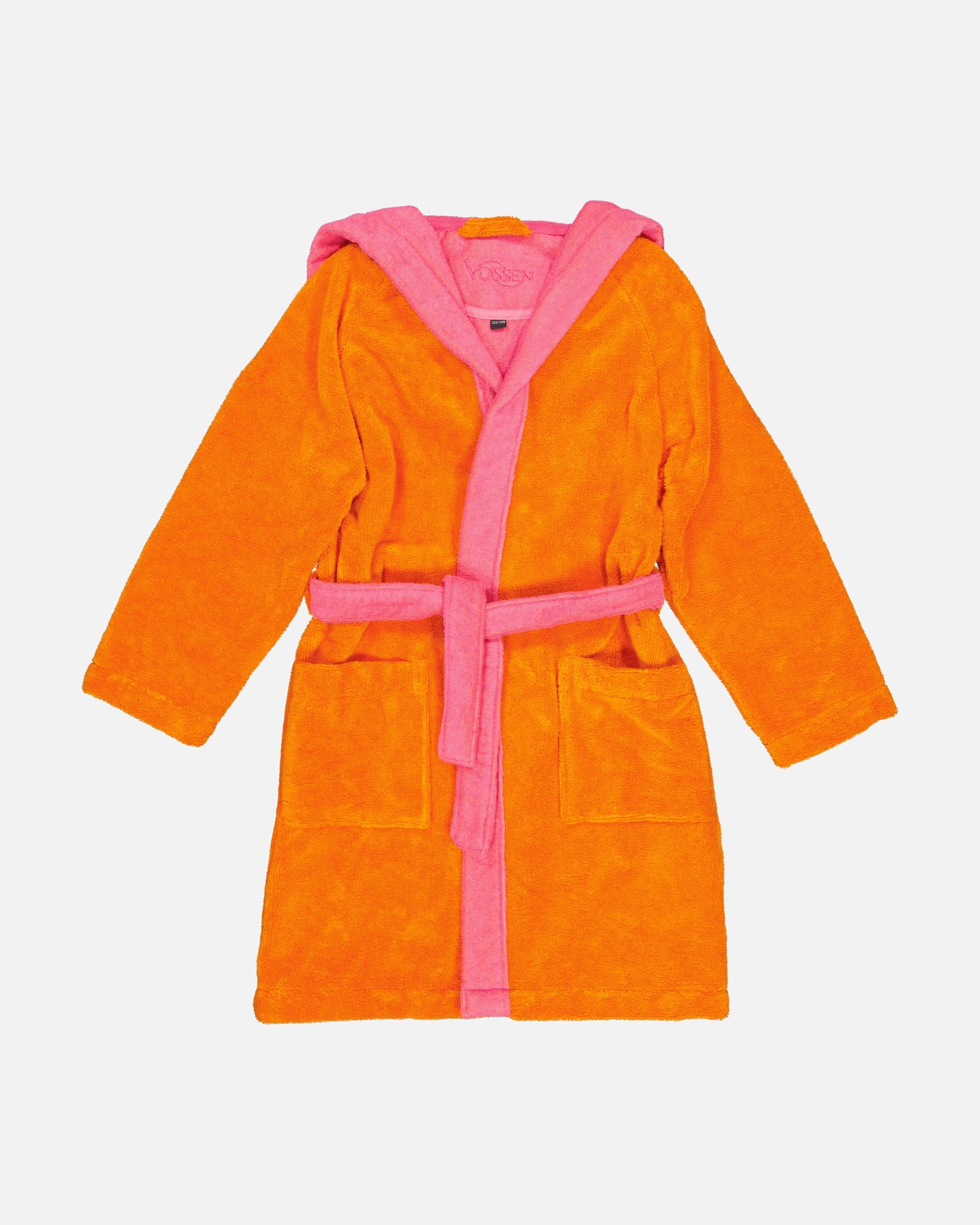 Bademantel für Unisex Vossen Vossen Kinderbademäntel Kinder Kapuze Bixie electric orange/prim rose - 0006 98/104