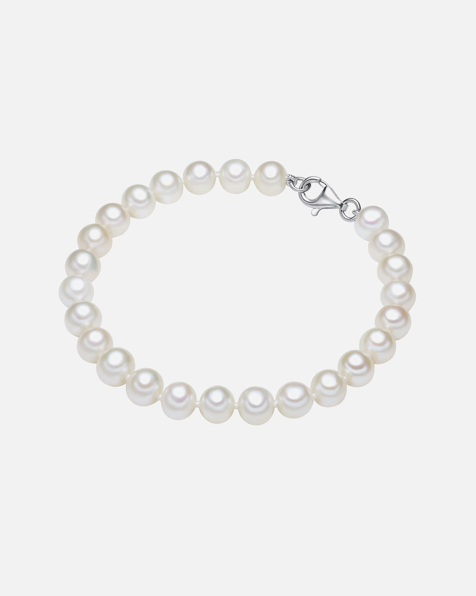 Armband für Weiblich Lulu & Jane Perlen-Armband Sterling Silber Süßwasser-Zuchtperle in Silber 1 Stück