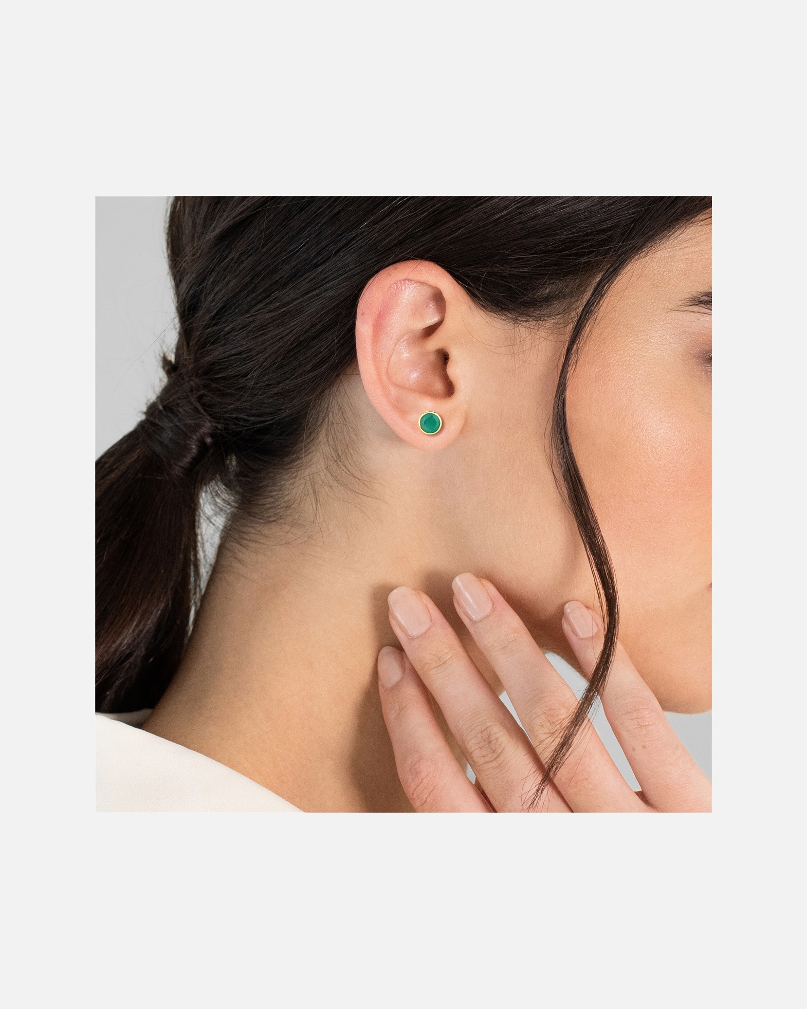 Ohrringe für Weiblich Rafaela Donata Ohrringe Sterling Silber Smaragd in Gelbgold 1 Stück