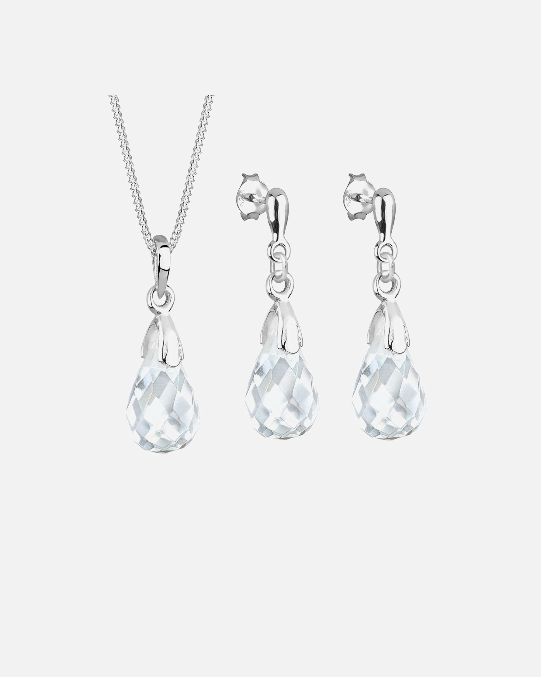 Schmuckset für Weiblich Elli Tropfen Bergkristall 925 Sterling Silber 1 Stück