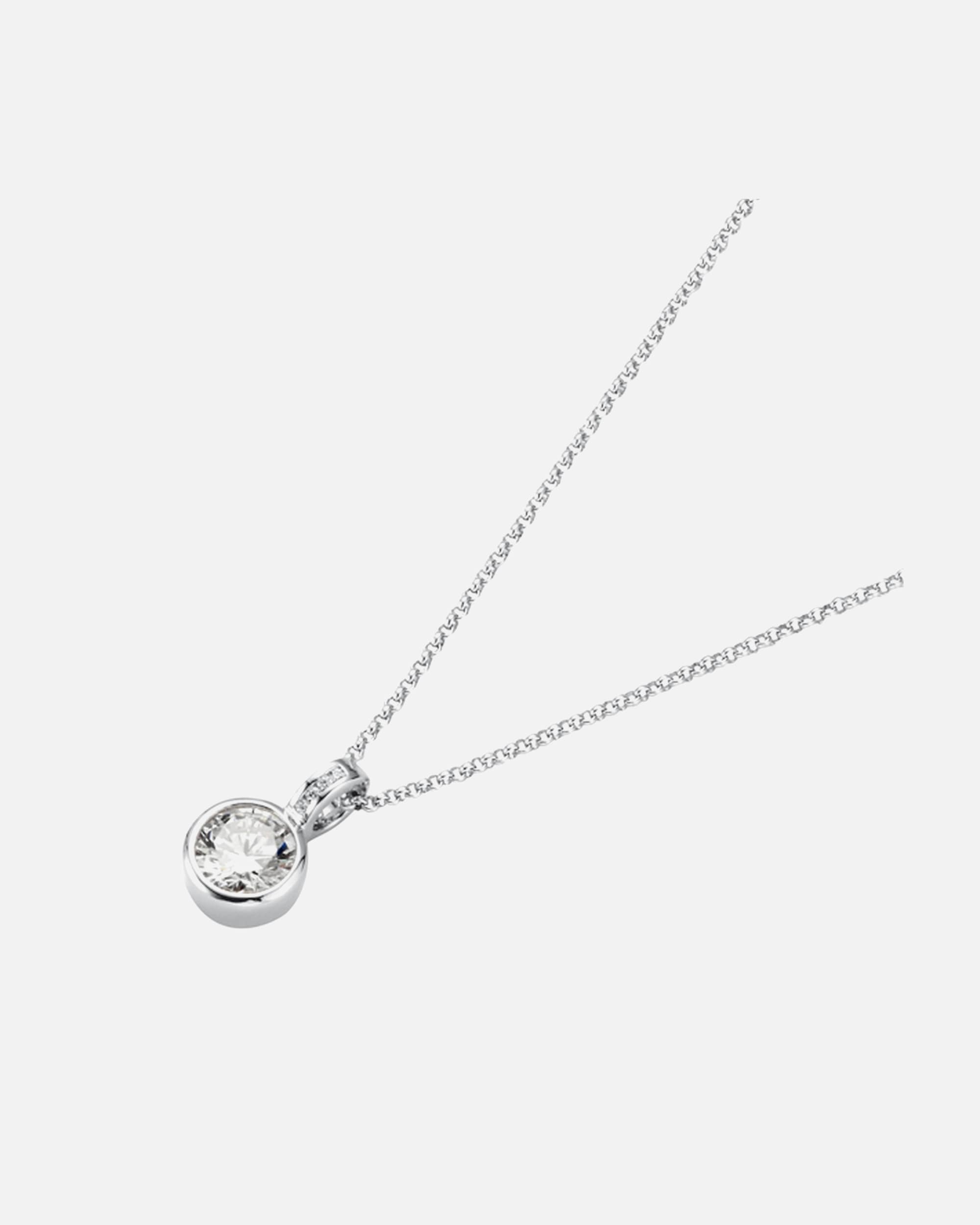 Halskette für Weiblich Giorgio Martello Milano Kette rundem Zirkonia Anhänger, Silber 925 43