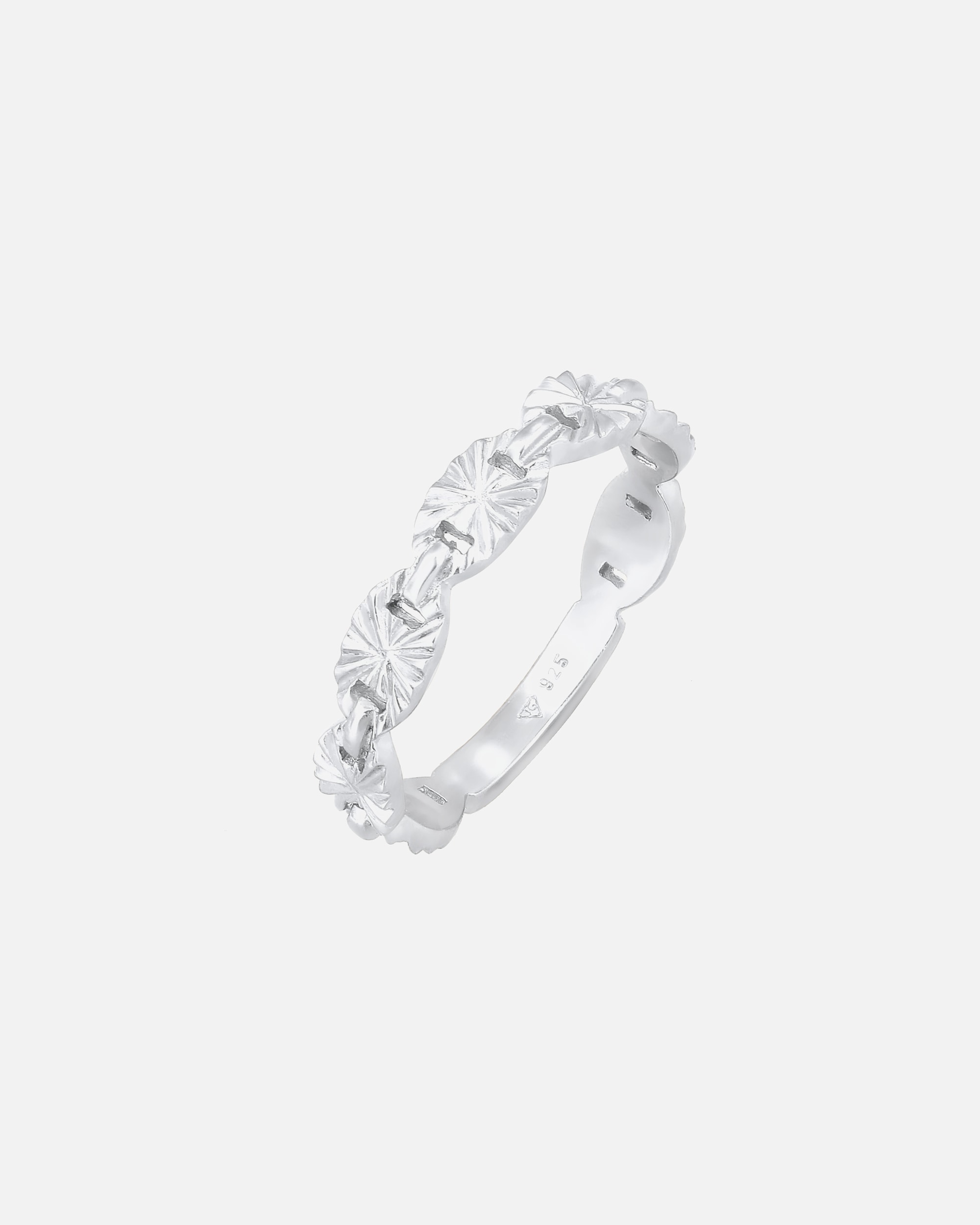 Ring für Weiblich Elli Bandring Plättchen Stern Look 925 Silber 54