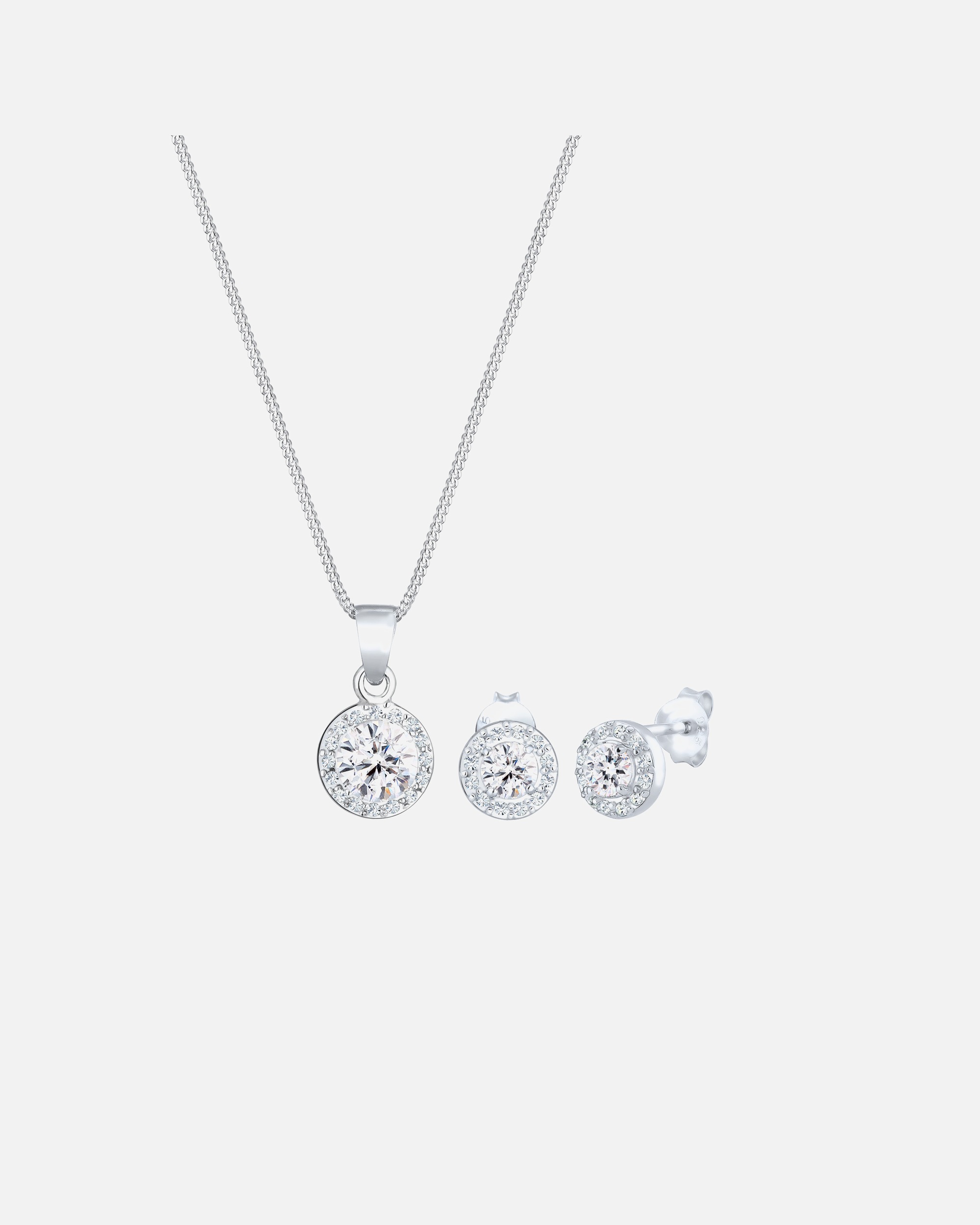 Schmuck für Weiblich Elli PREMIUM Kette Stecker Kristalle 925 Silber 1 Stück