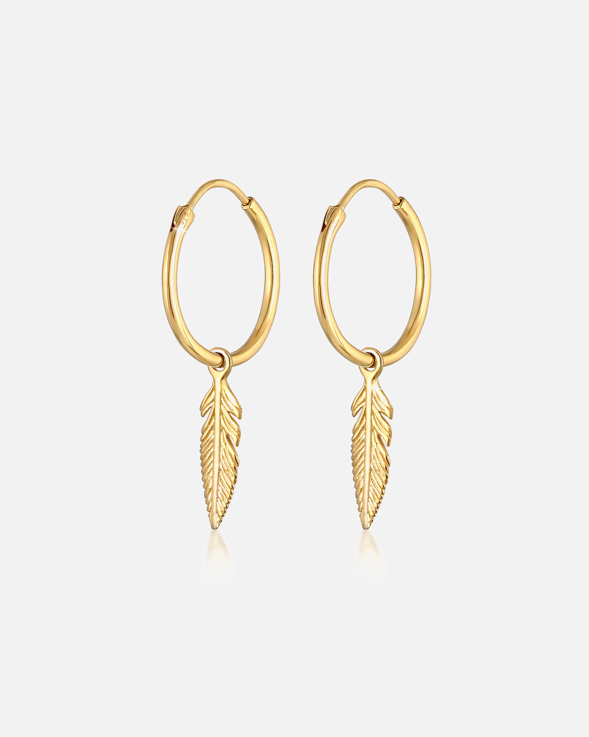 Ohrringe für Weiblich Elli Creolen Feder Boho Festival 925 Sterling Silber 1 Stück