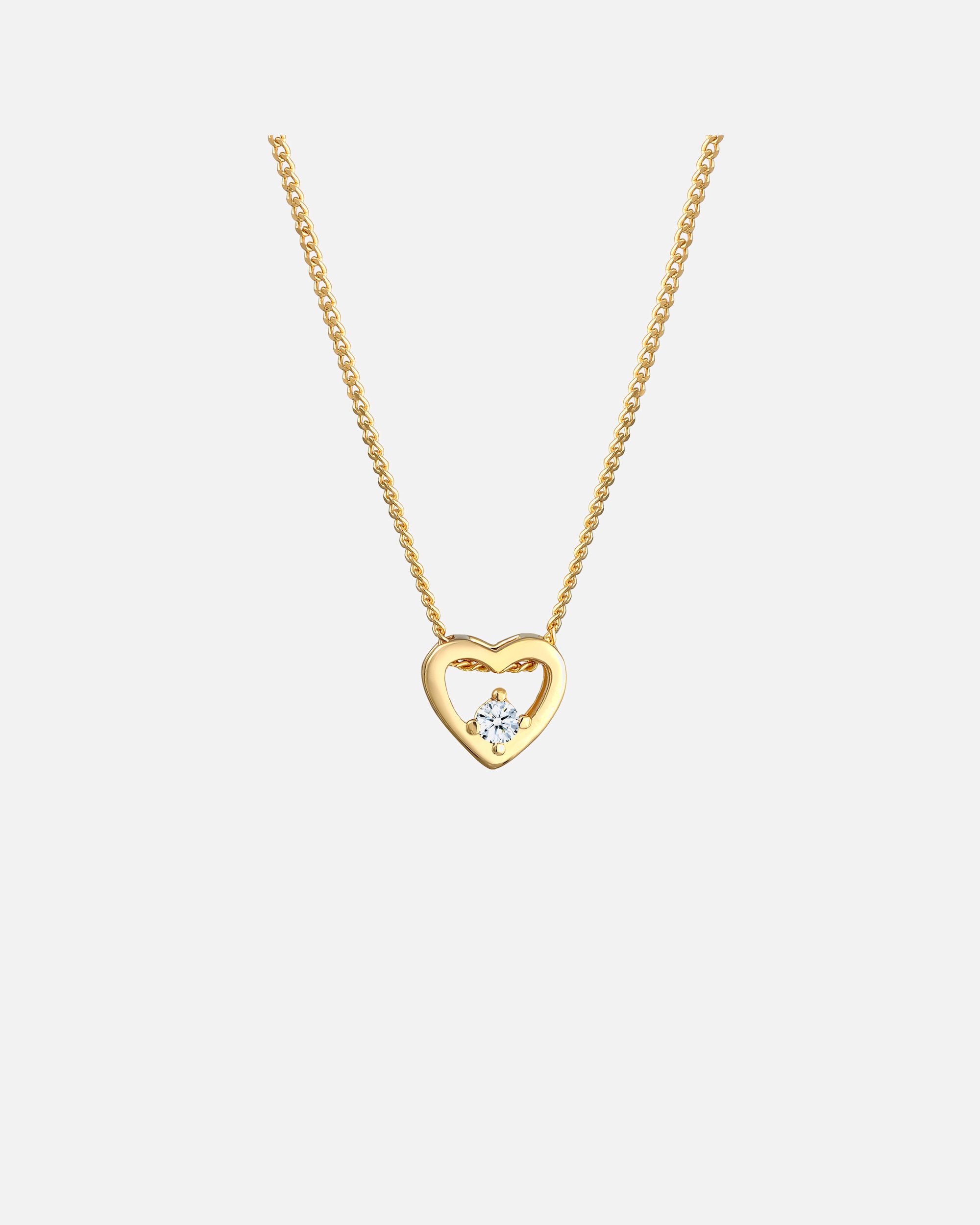 Halskette für Weiblich Elli DIAMONDS Herz Liebe Diamant (0.03 ct.) 585 Gelbgold 1 Stück
