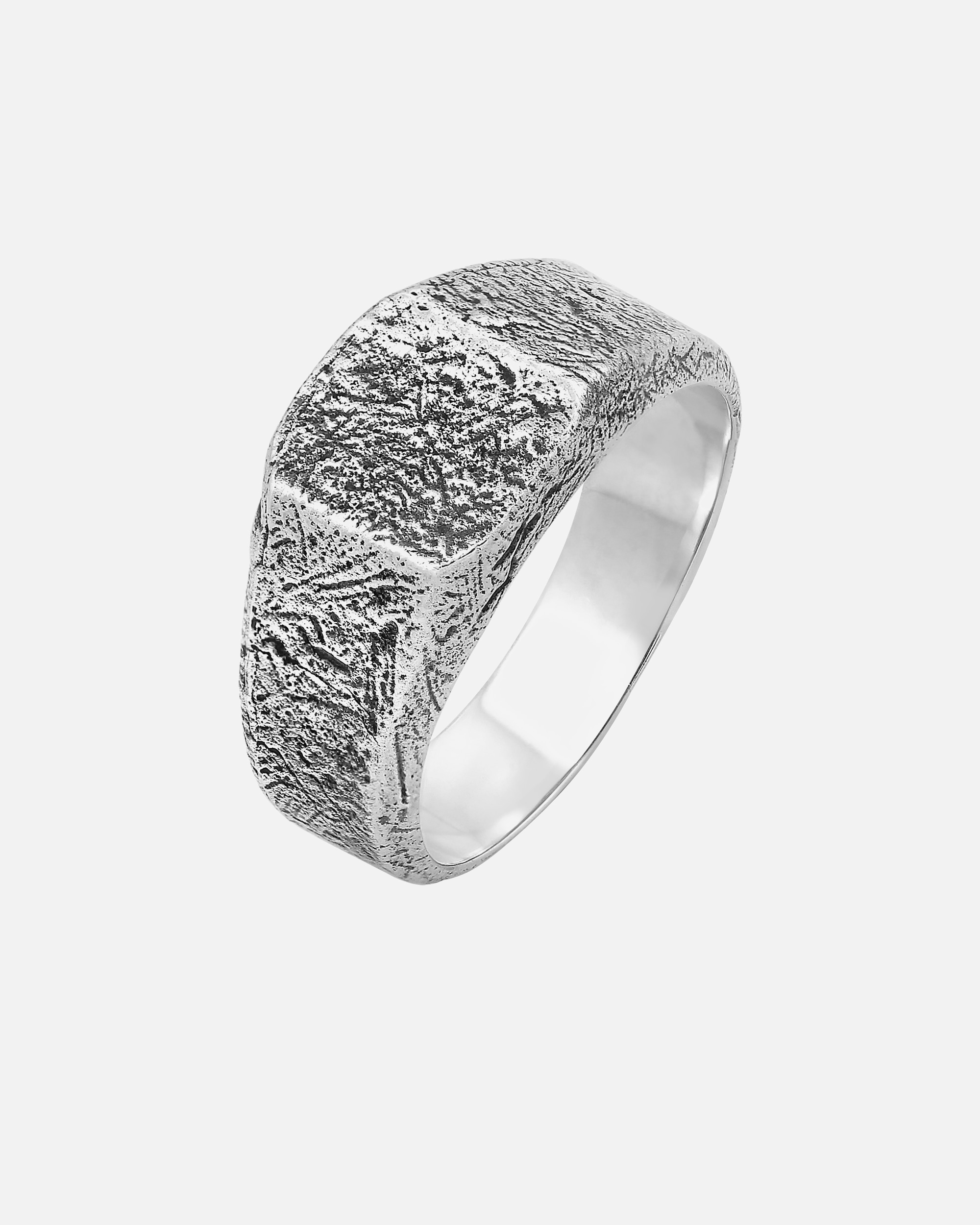 Ring für Männlich Haze & Glory Default Brand Line Siegelring - Strukturiert 925 Silber 66