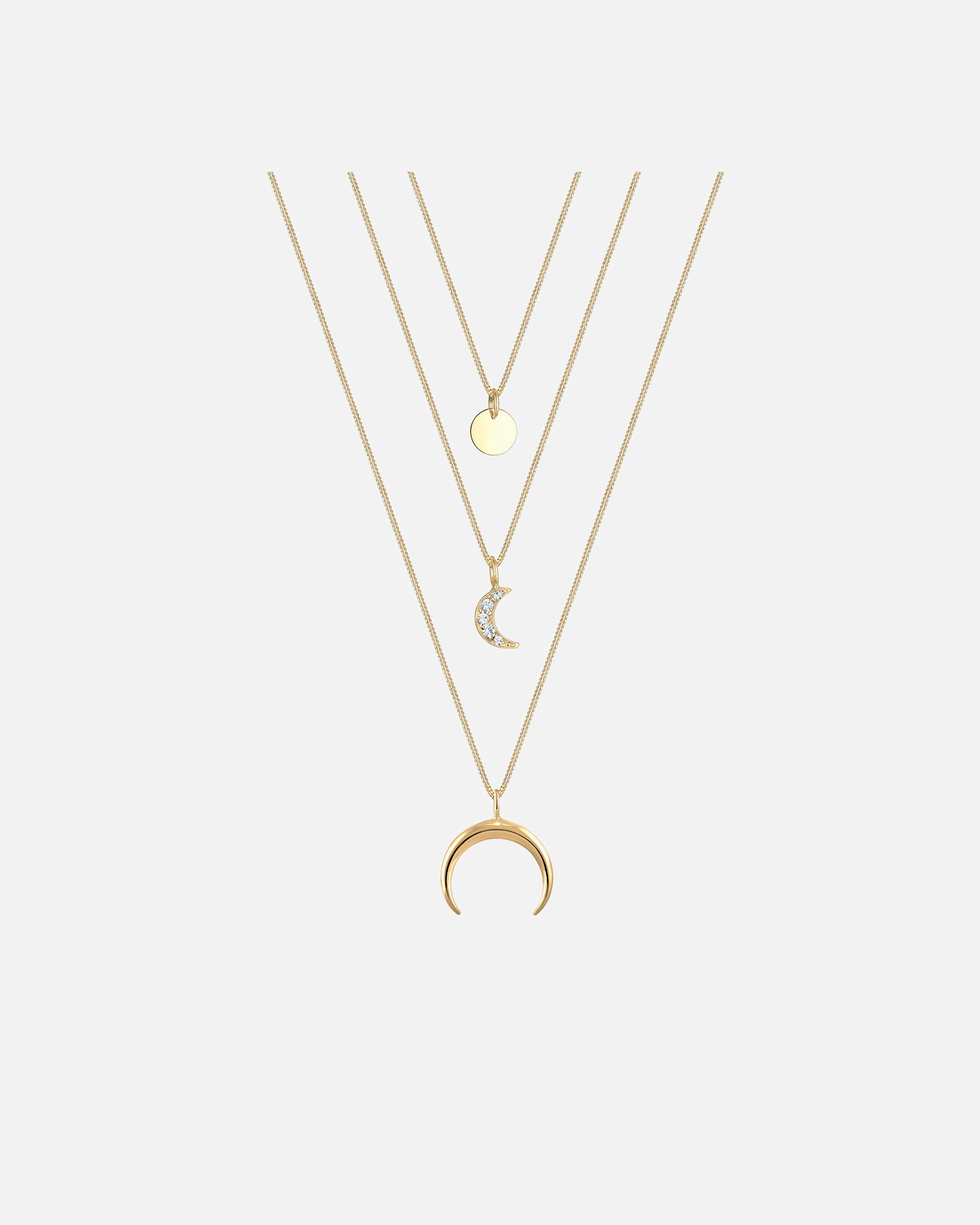 Halskette für Weiblich Elli Halbmond Layer 925 Sterling Silber, mit Kristallen von Swarovski® 1 Stück