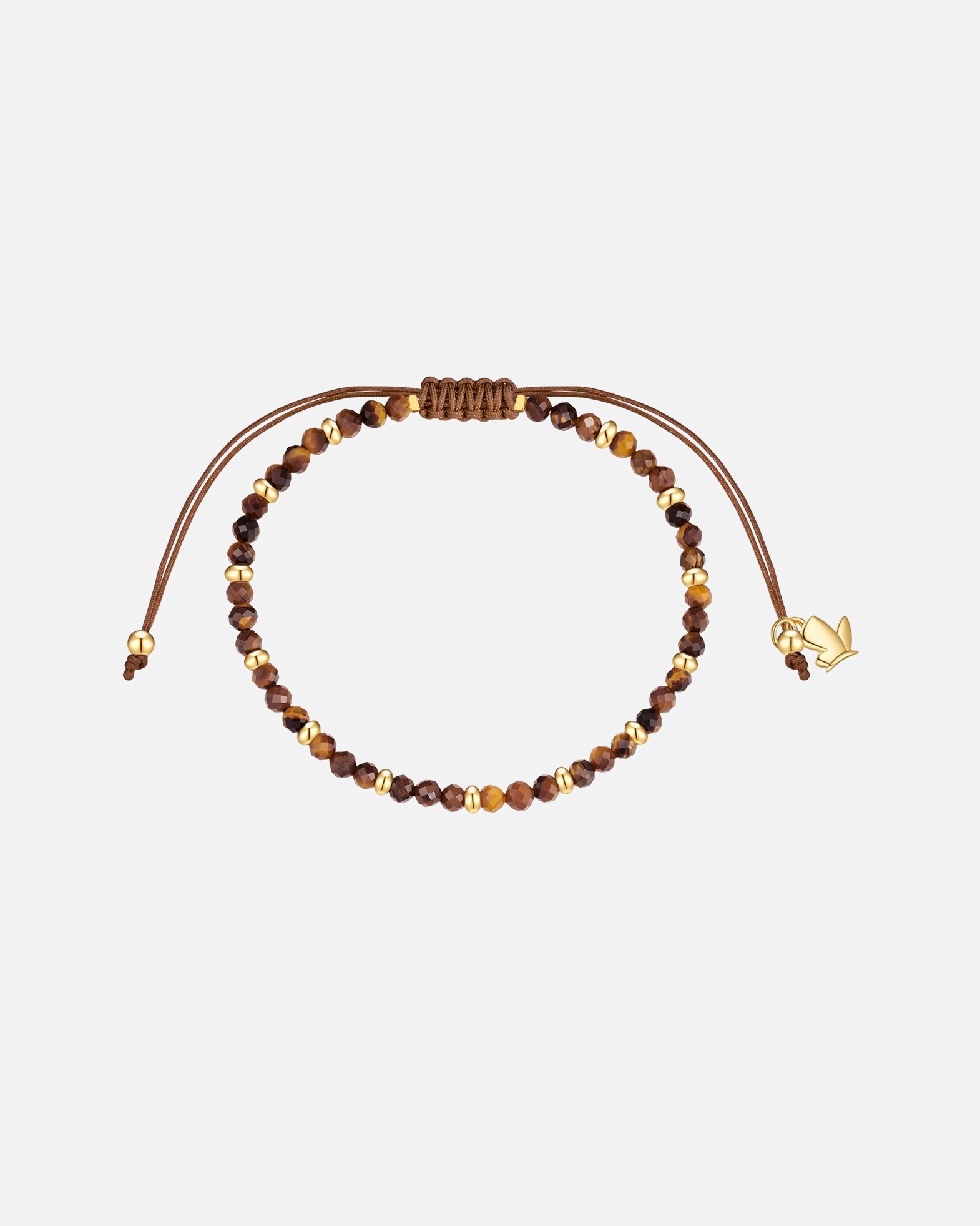 Armband für Weiblich Glanzstücke München Armband aus Edelstahl in Gelbgold mit Tigerauge 15,0 - 22,0 cm, flexibel einstellbar