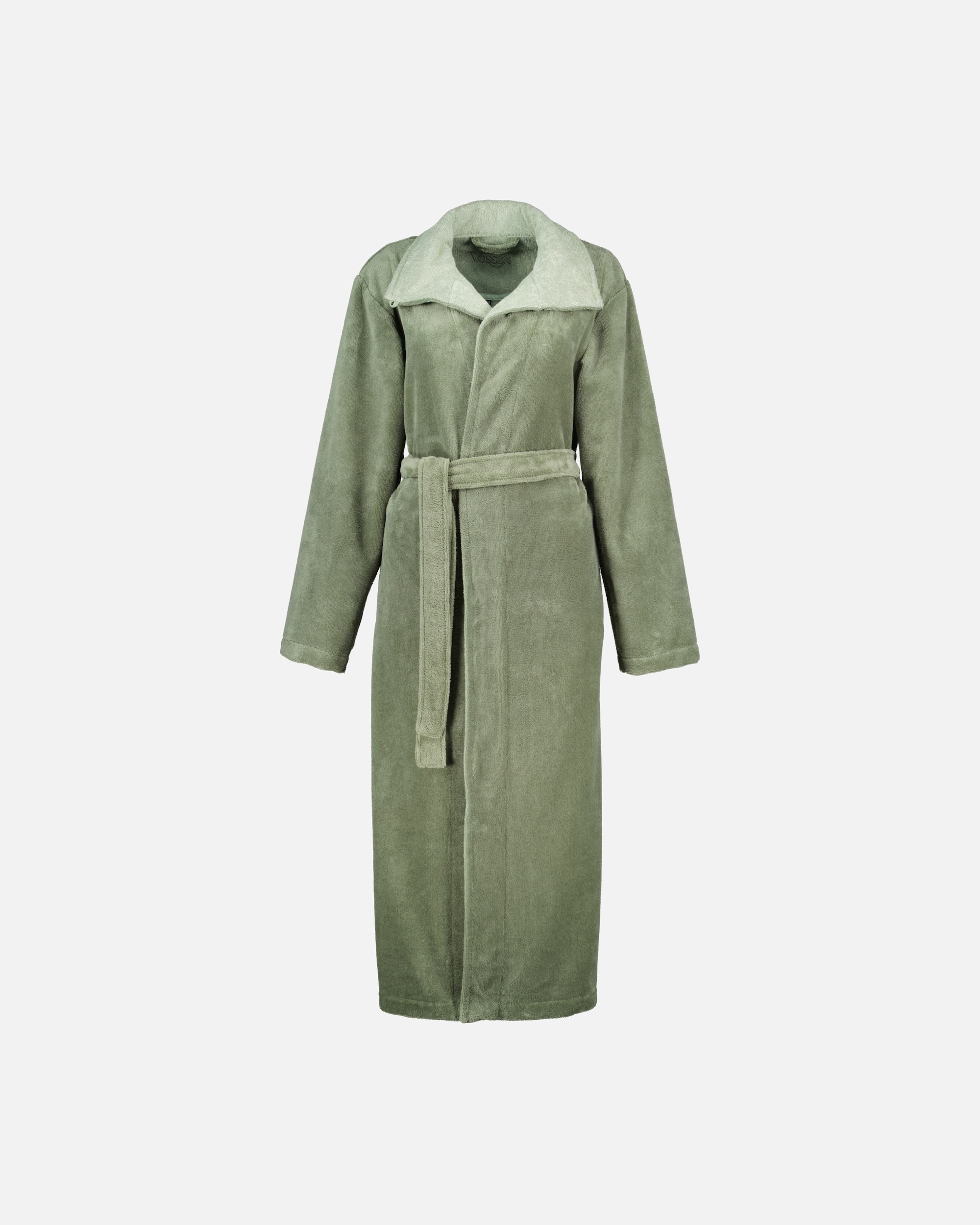 Bademantel für Unisex Vossen Vossen Bademäntel Damen Stehkragen Andorra detox green/eukalyptus - 0002 L