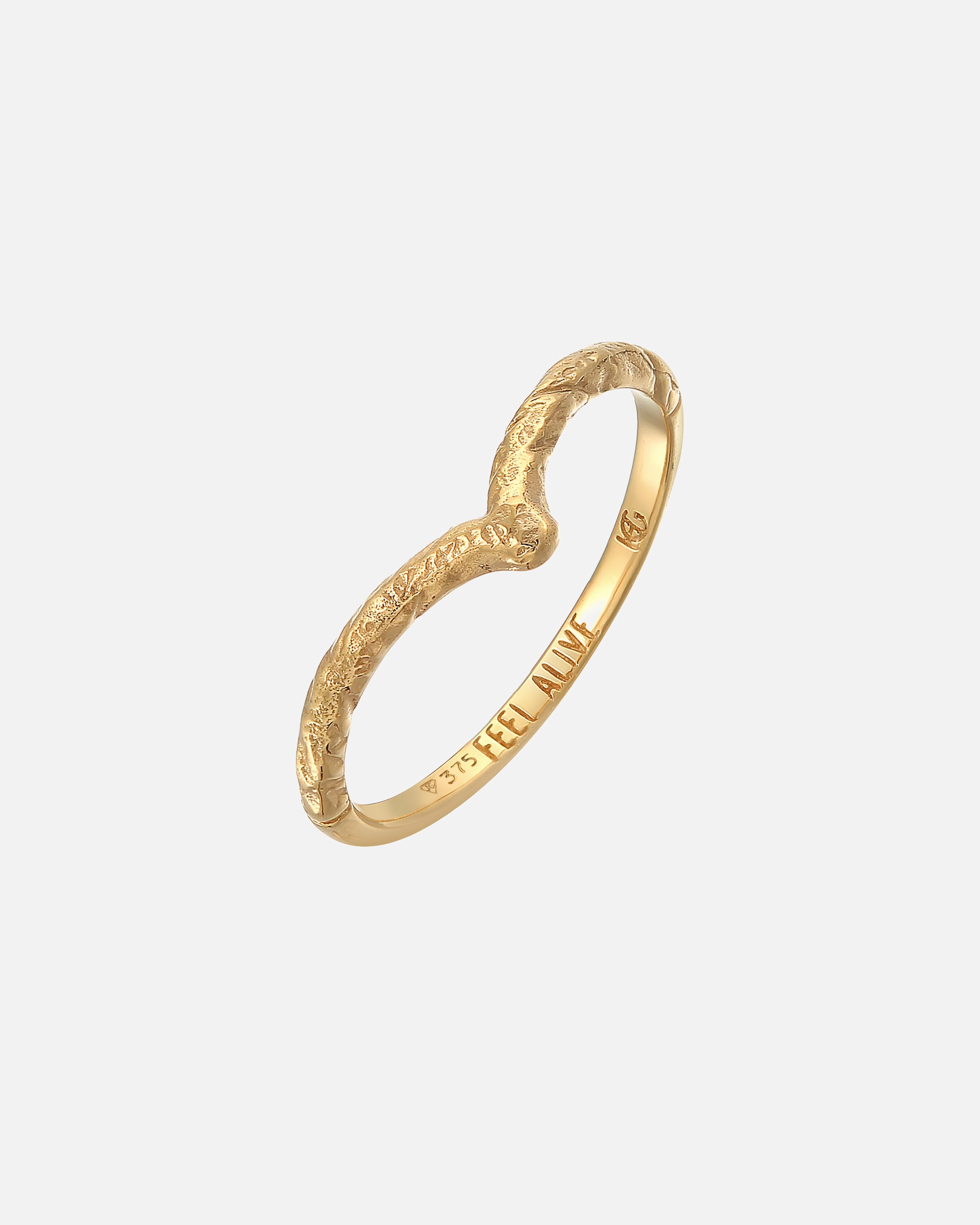 Ring für Weiblich Haze & Glory Default Brand Line V-Form Vintage - Feel Alive 375 Gelbgold 54