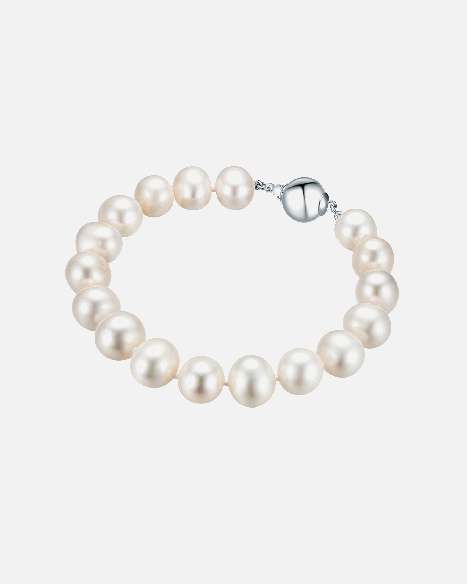 Armband für Weiblich Valero Pearls Perlen-Armband Sterling Silber Süßwasser-Zuchtperle in Silber 1 Stück