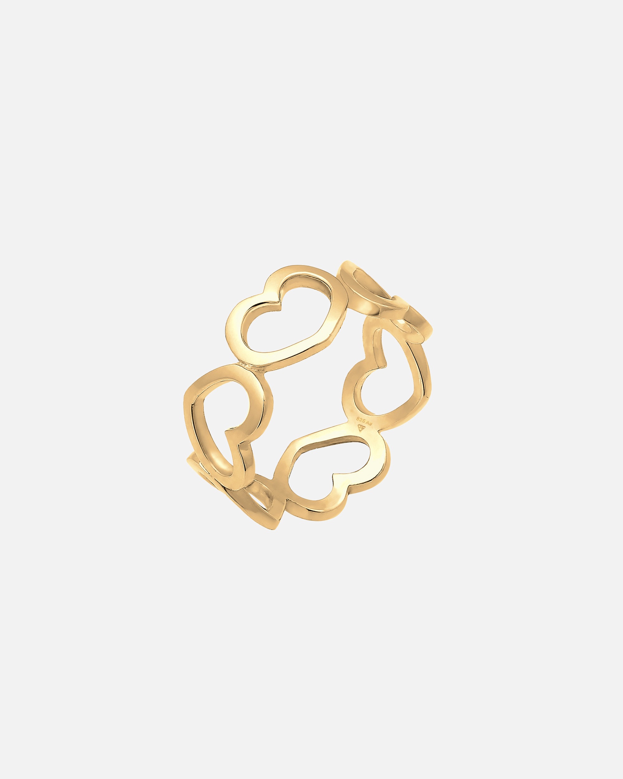 Ring für Weiblich Elli Bandring Herzen Symbol Cut-Out Trend 925er Silber 54