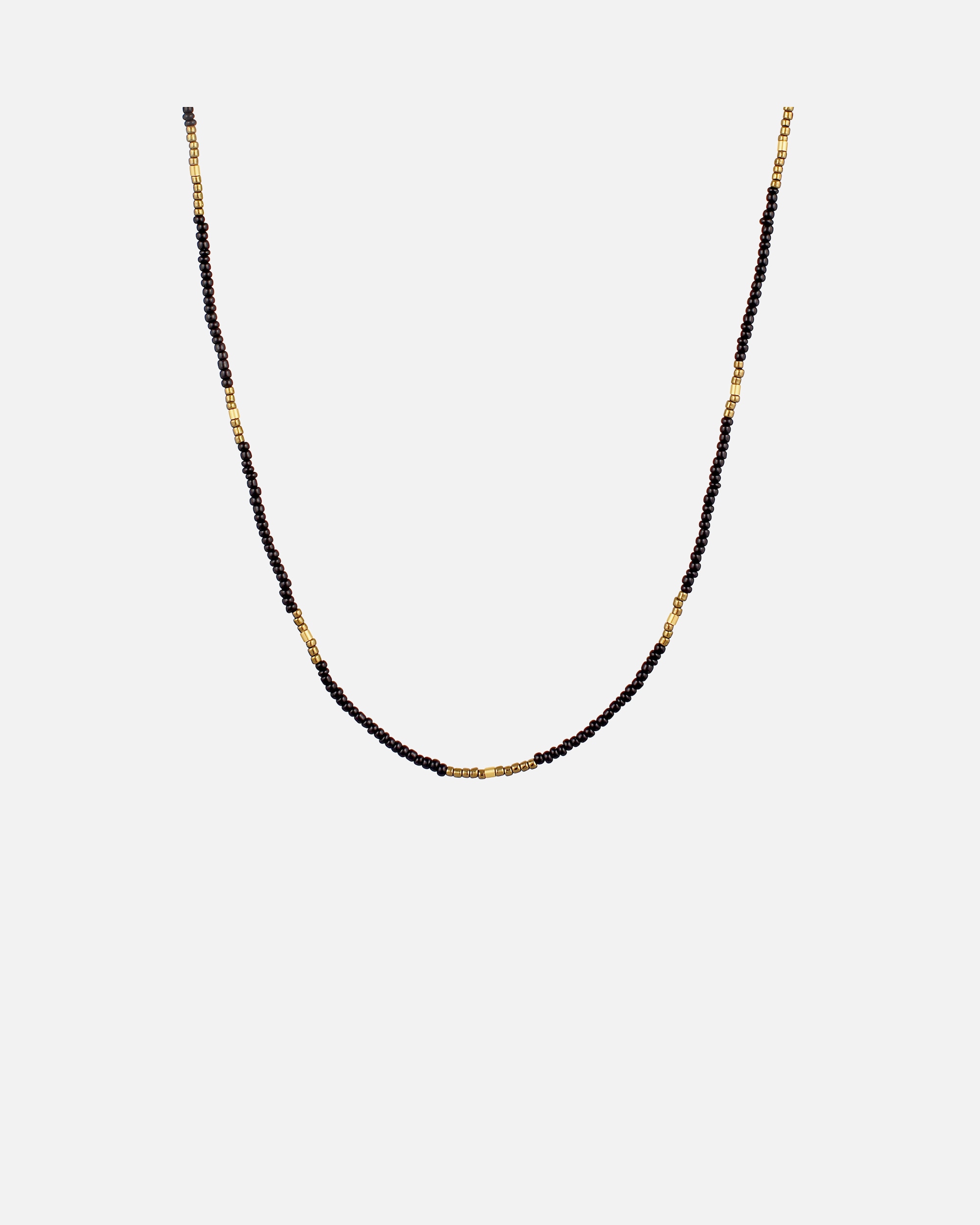 Halskette für Männlich KUZZOI Glas Beads Schwarz 925 Sterling Silber vergoldet 50