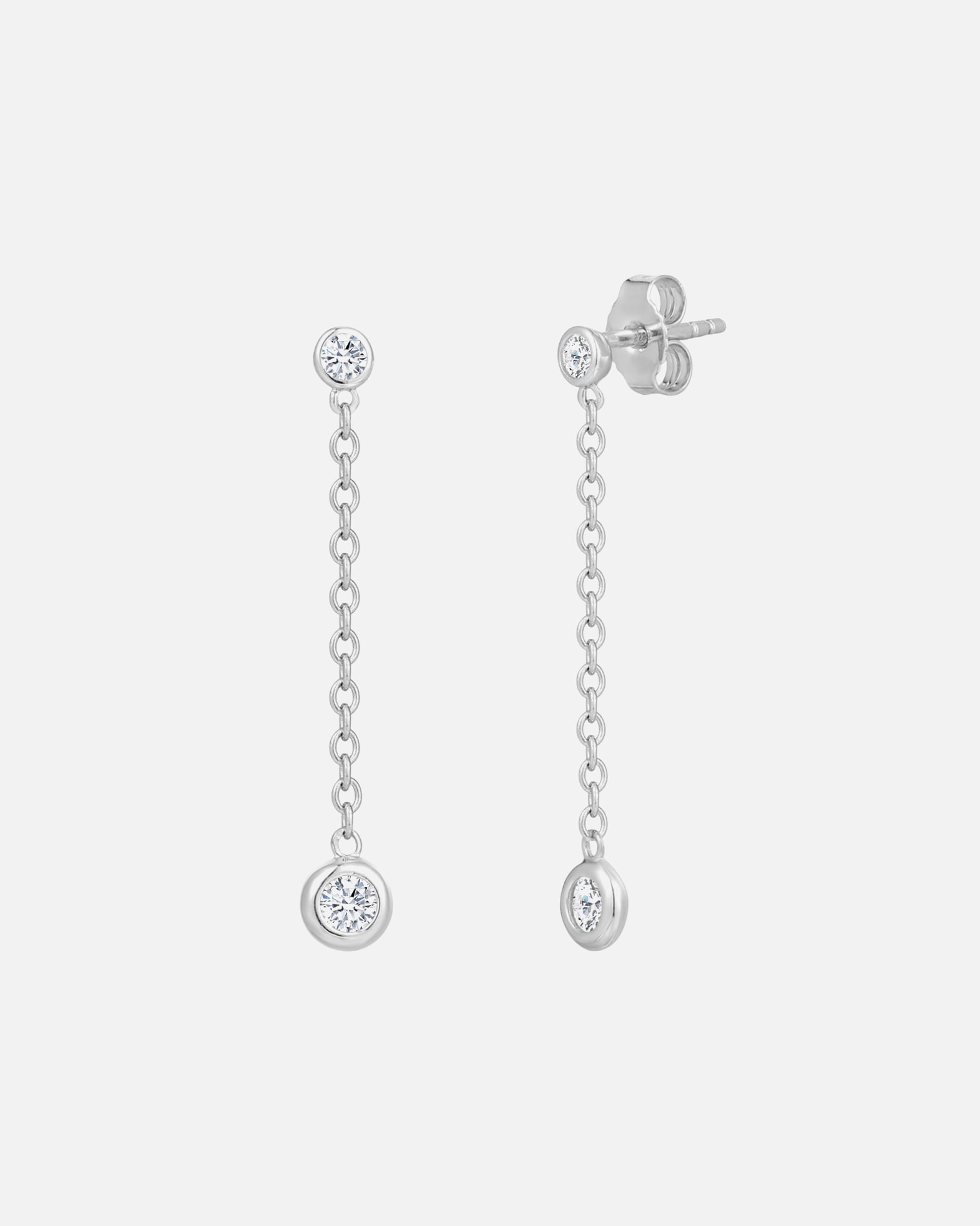 Ohrringe für Weiblich Trilani Ohrhänger aus Sterling Silber in Silber mit Zirkonia 1 Stück