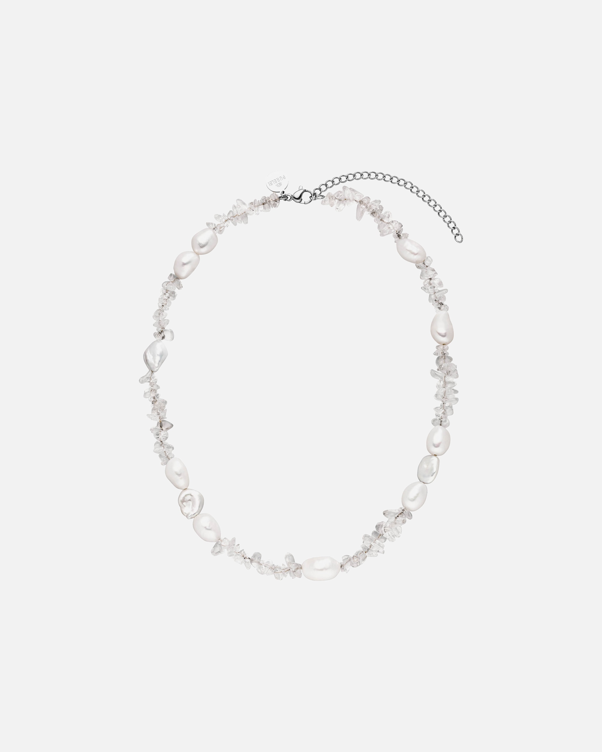 Halskette für Weiblich Purelei Crystal Wave Kette 100% Edelstahl Silber