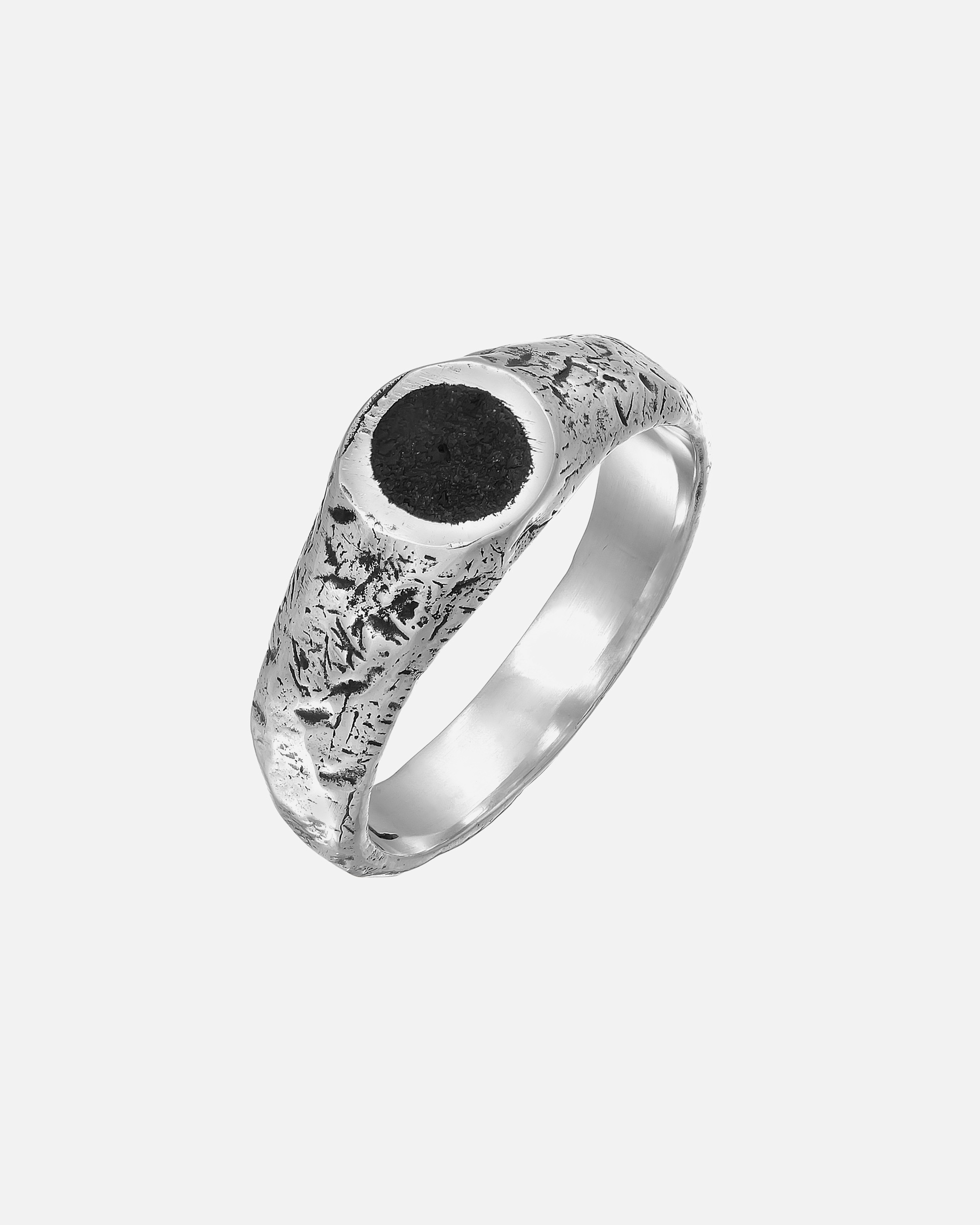 Ring für Männlich Haze & Glory Default Brand Line Siegelring Lava Mount Agung 925 Silber 60