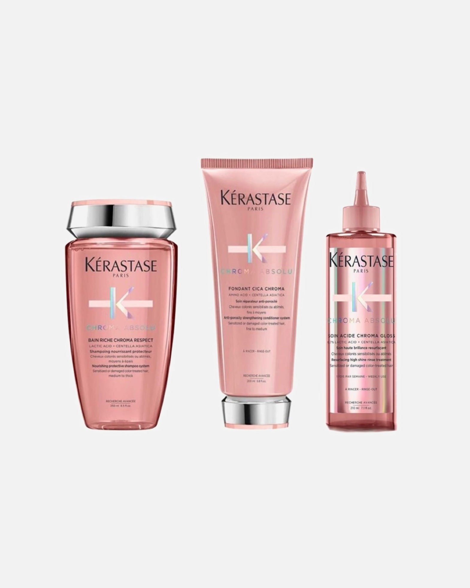 Haarpflegeset für Weiblich Kérastase Chroma Absolu RICHE 3er Set (Bain / Fondant / Soin Acide) 1 Stück