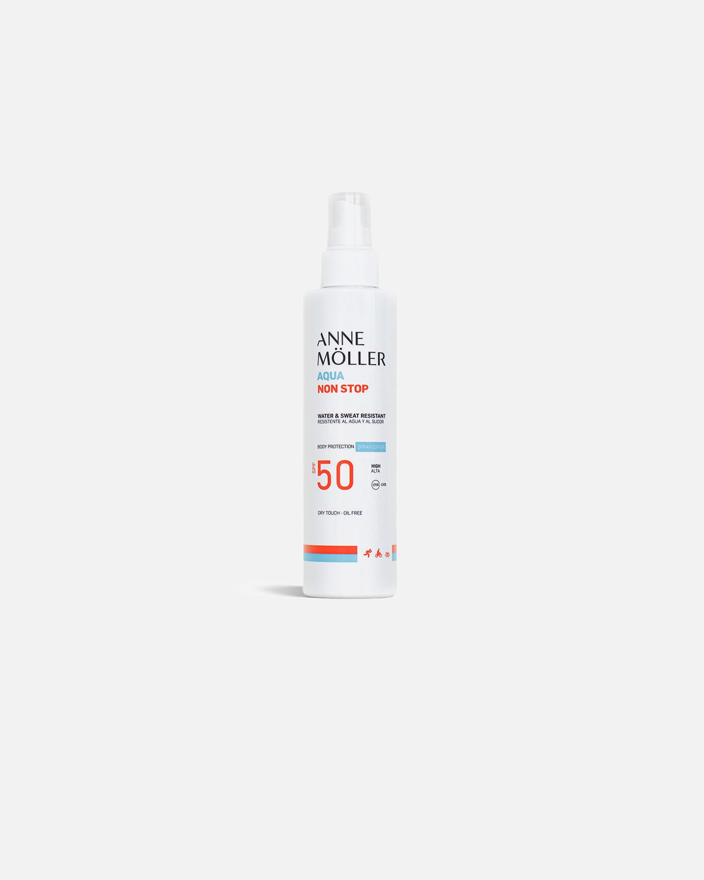 Sonnenspray für Unisex Anne Möller AQUA NON STOP wasser- und schweißfestes Spray LSF 50+ 175 ml