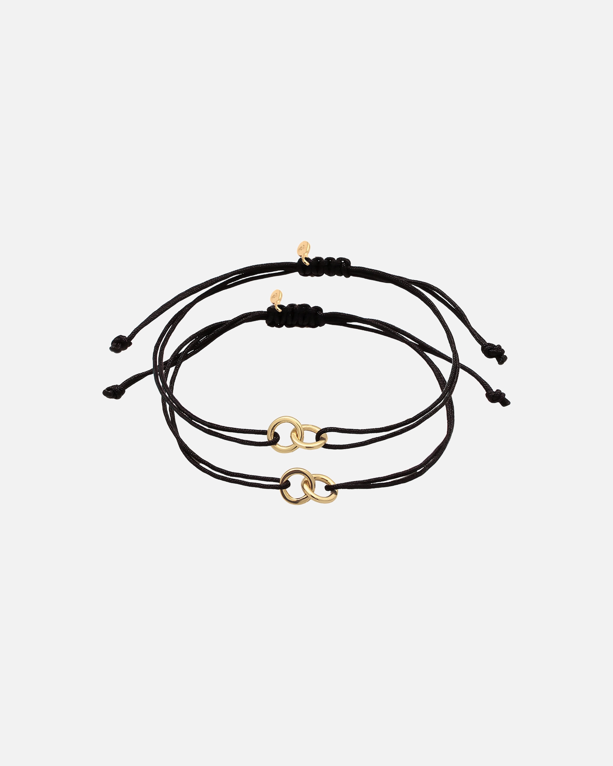 Armband für Weiblich Elli Kreis Infinity Textilarmband Set 925 Silber vergoldet Schwarz