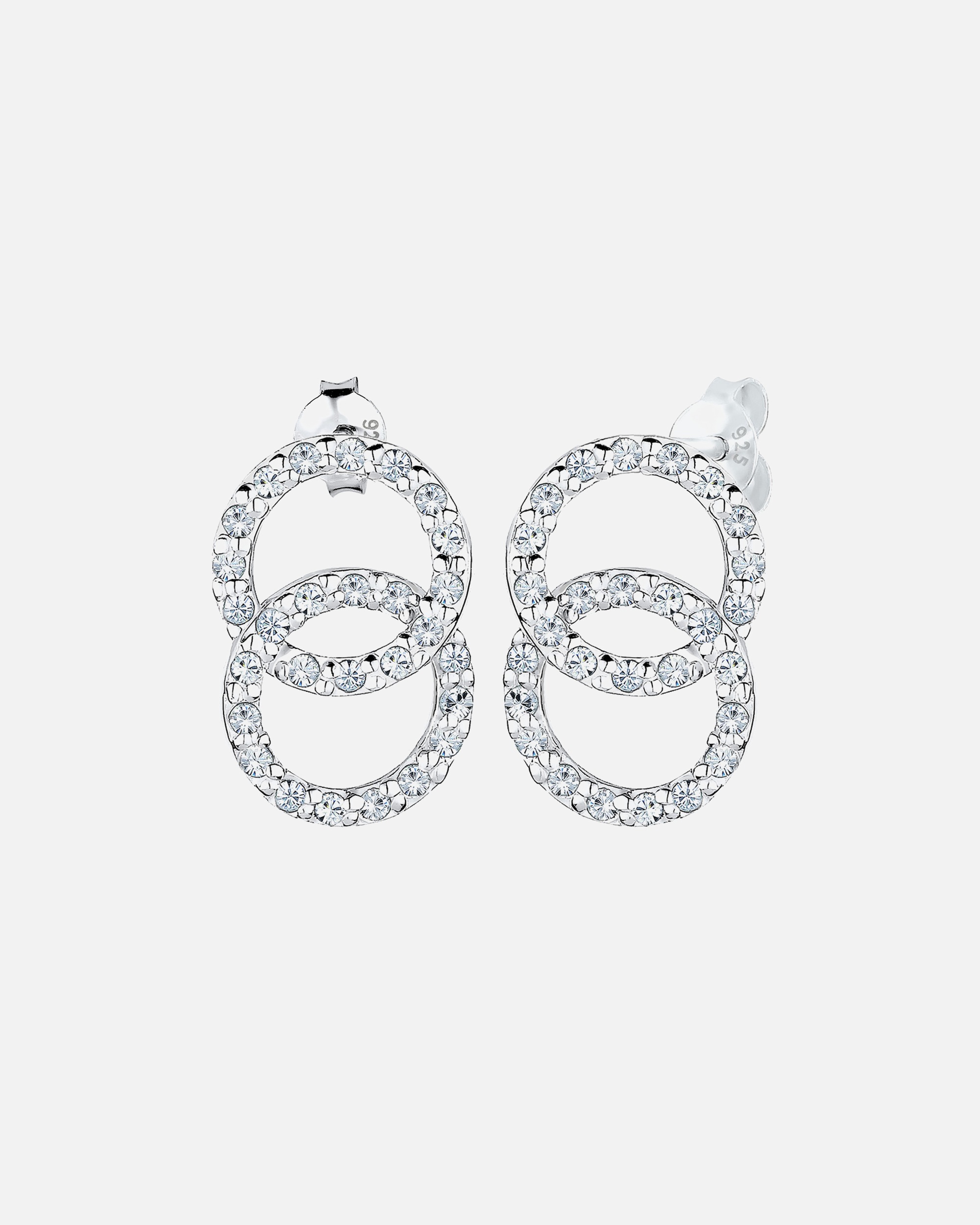 Ohrringe für Weiblich Kreis Geo Trend 925 Silber, mit Kristallen von Swarovski® 1 Stück