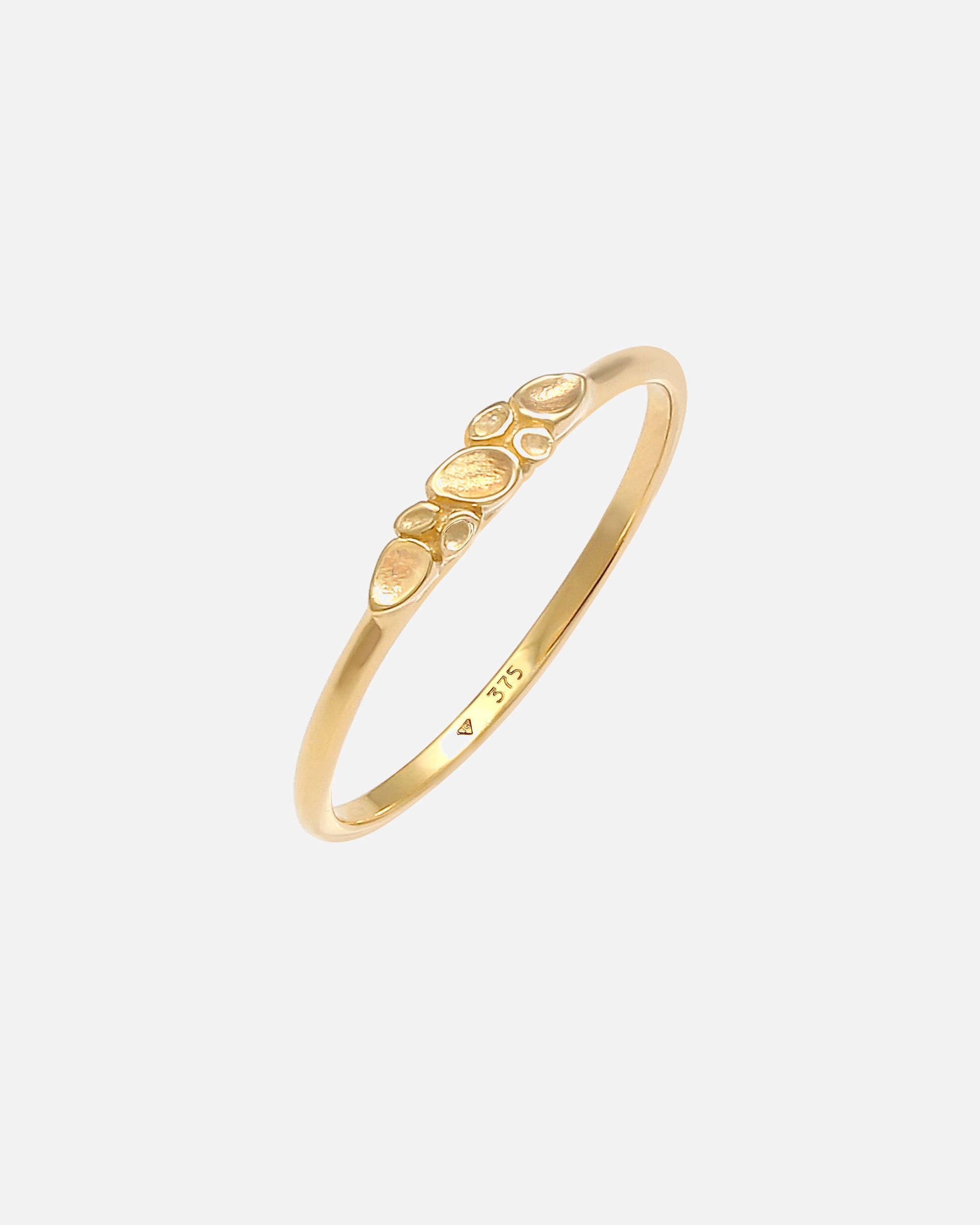 Ring für Weiblich Elli PREMIUM Organic Natural Struktur 375 Gelbgold 56