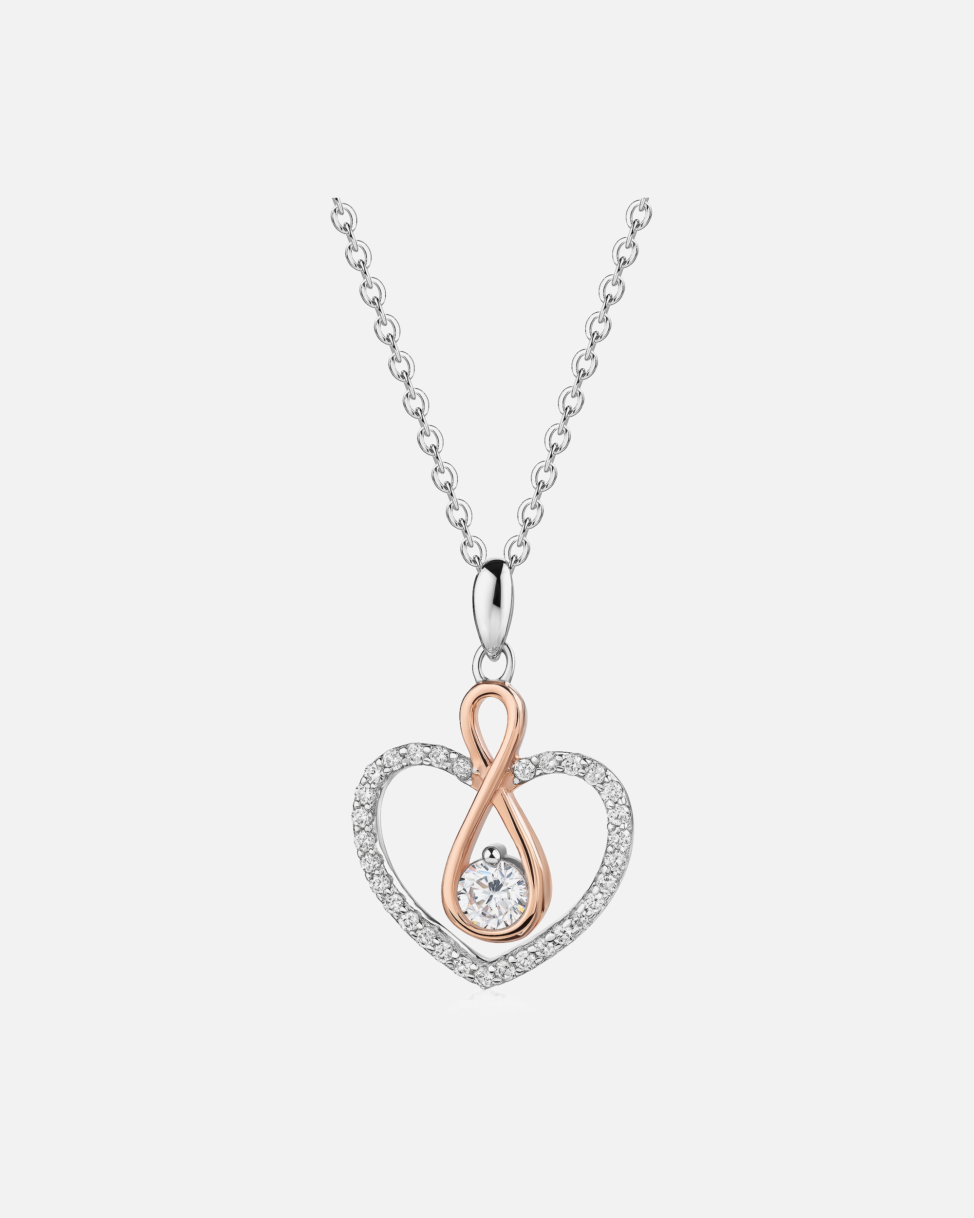Halskette für Weiblich Zeeme Anhänger mit Kette 925/- Sterling Silber Zirkonia weiß mehrfarbig