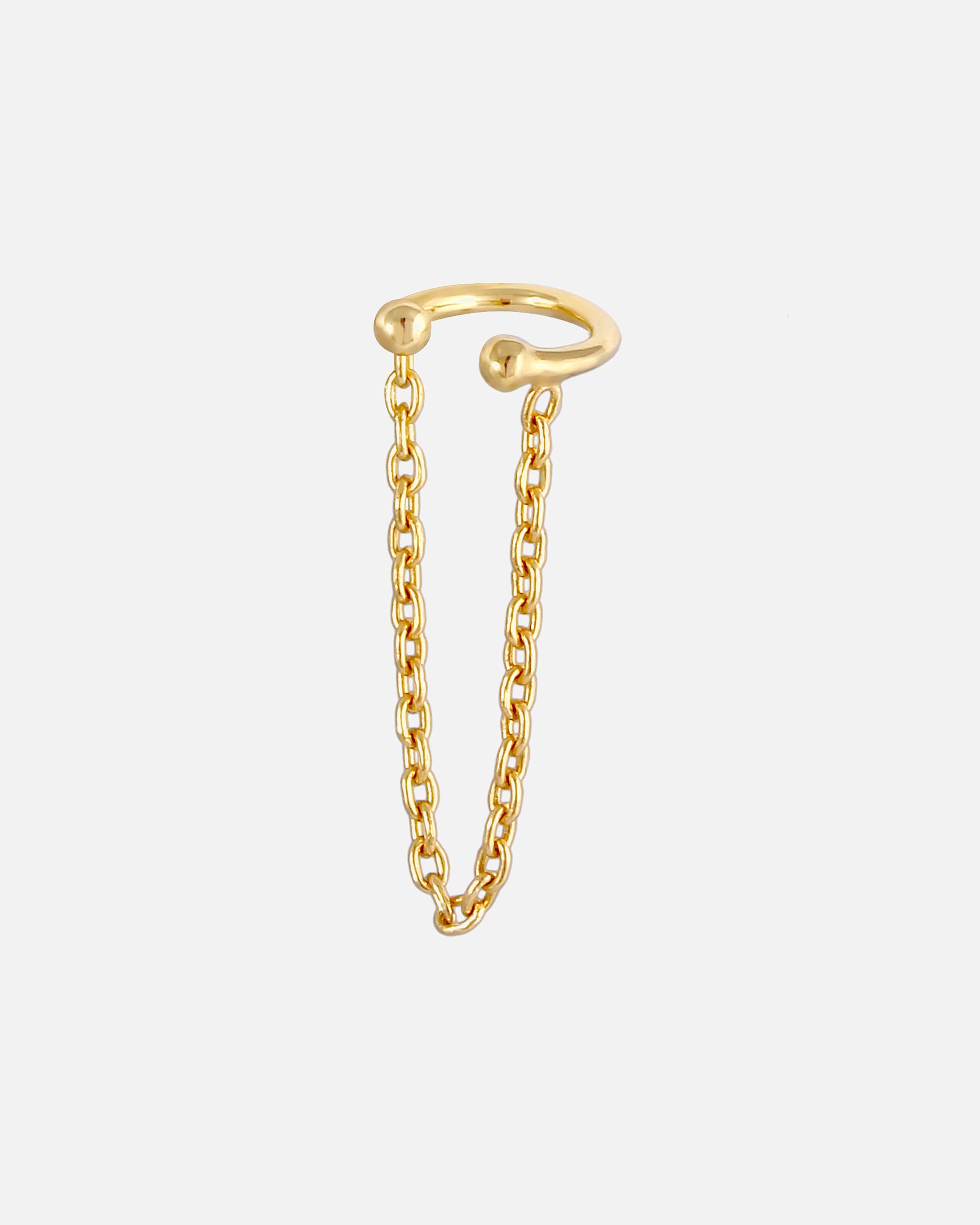 Ohrringe für Weiblich Elli Earcuff Ohrklemme mit Kettchen 925 Silber 1 Stück