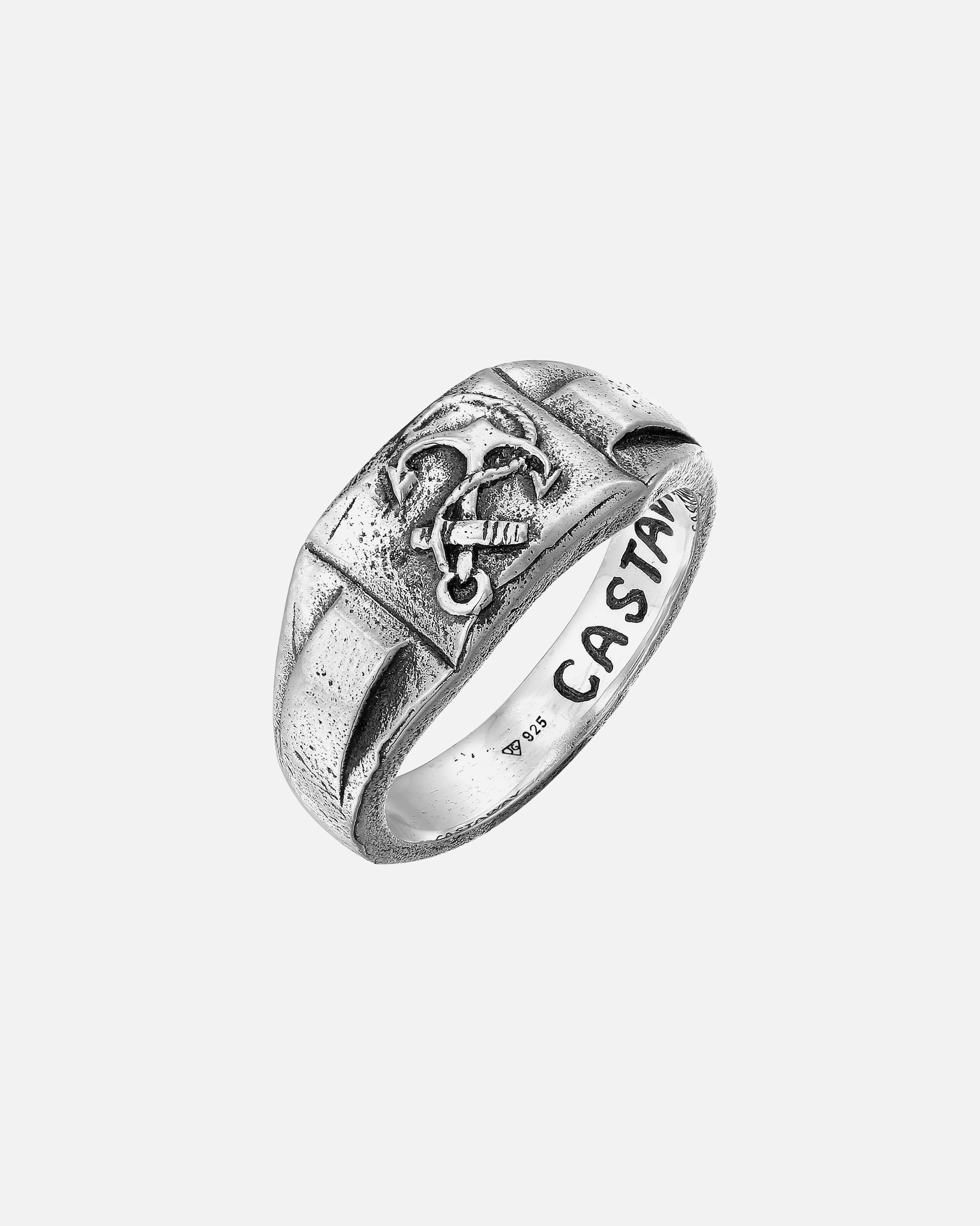 Ring für Männlich Haze & Glory Default Brand Line Castaway Anker Maritim 925 Silber 66