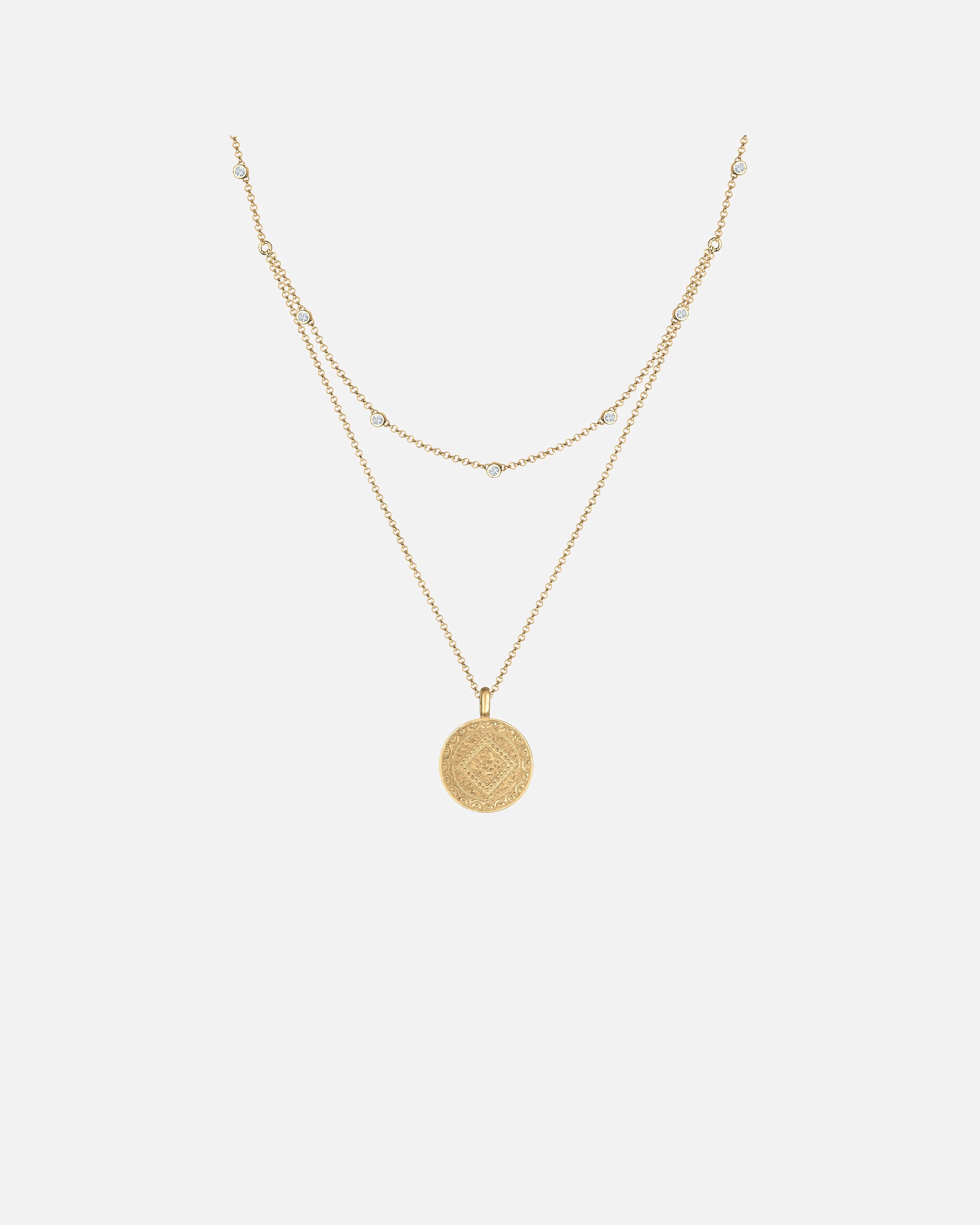 Halskette für Weiblich Elli Münze Plättchen 925 Silber, mit Kristallen von Swarovski® 1 Stück