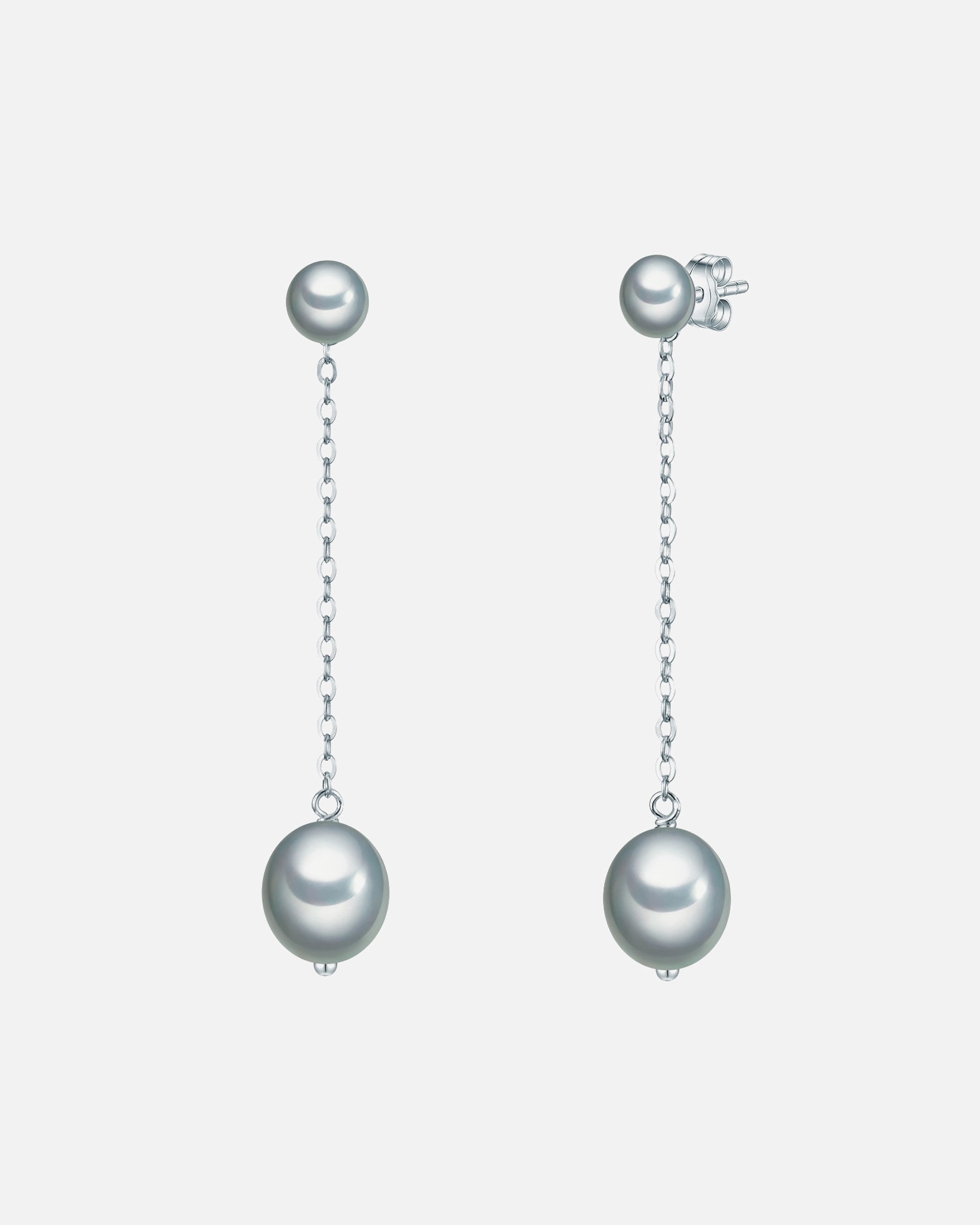 Ohrringe für Weiblich Valero Pearls Perlen-Ohrstecker Sterling Silber Süßwasser-Zuchtperle in Silber 1 Stück