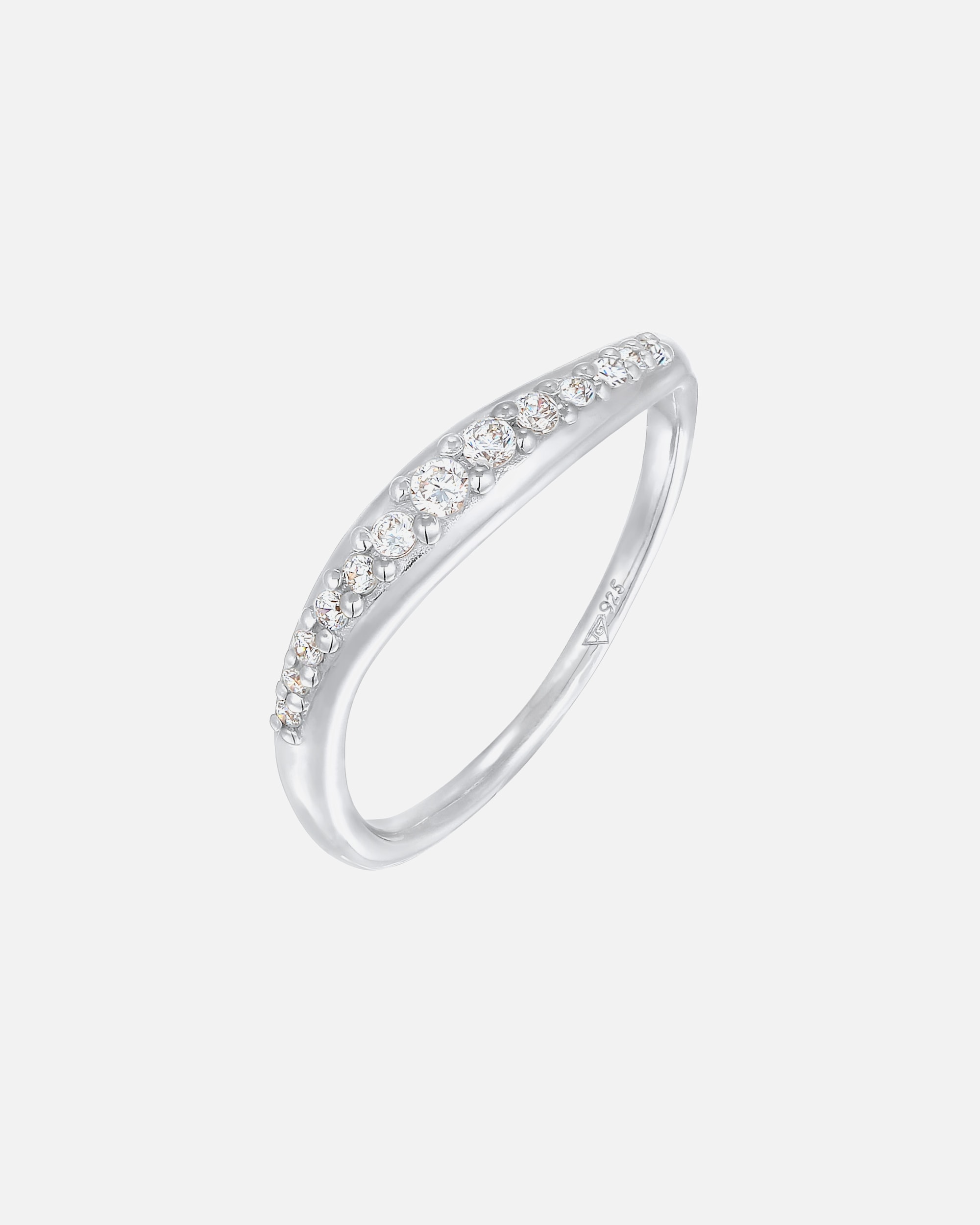 Ring für Weiblich Elli Zirkonia Schwungvolles Design 925 Sterling Silber 56