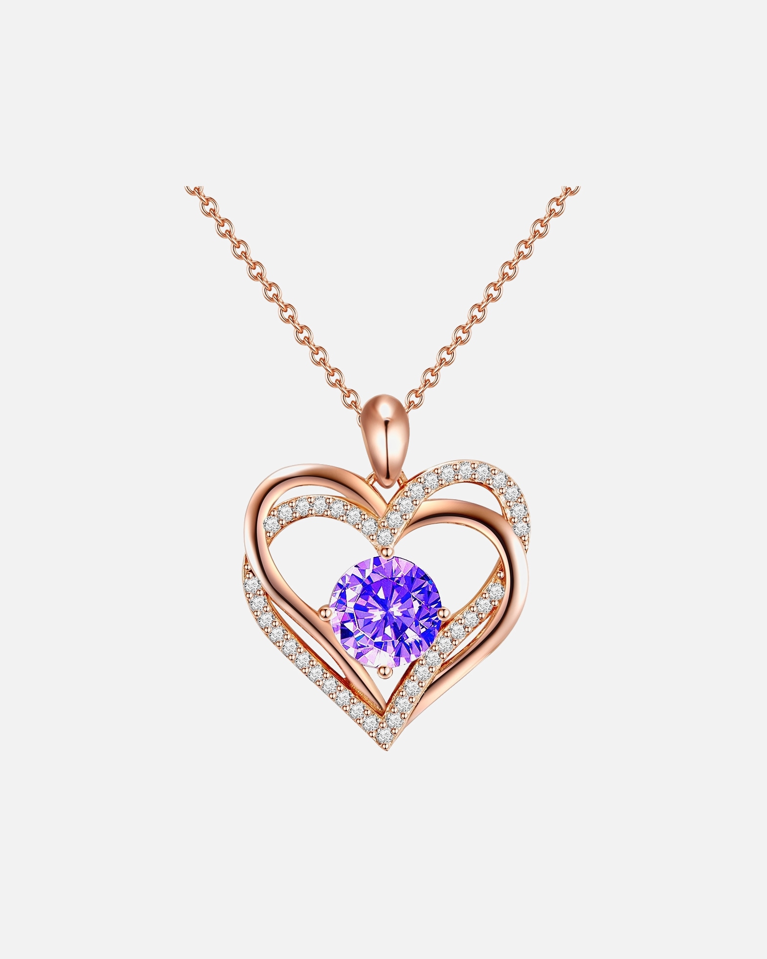 Halskette für Weiblich Rafaela Donata Halskette Herz Sterling Silber verziert mit Kristallen von Swarovski® in Roségold 1 Stück