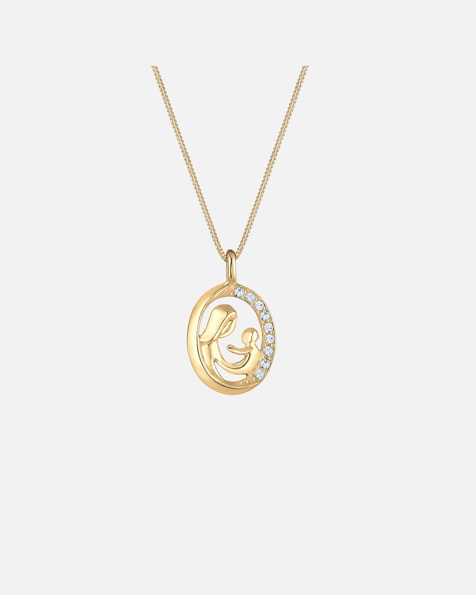 Halskette für Weiblich Elli Mutter Kind Figur 925 Silber, mit Kristallen von Swarovski® 1 Stück