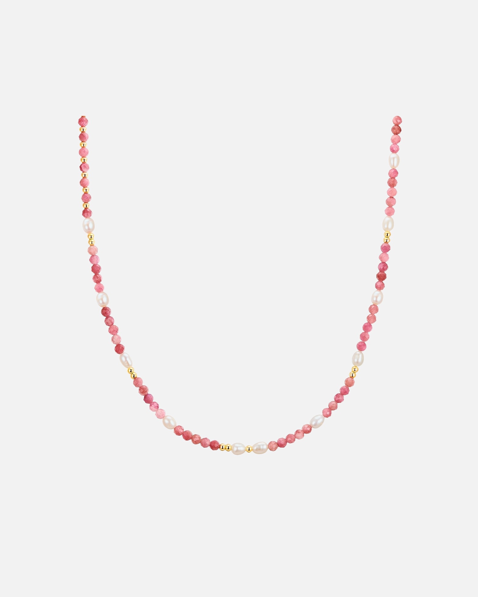 Halskette für Weiblich Glanzstücke München Halskette aus Sterling Silber in gelbgold mit Turmalin und Süßwasser-Zuchtperle 1 Stück