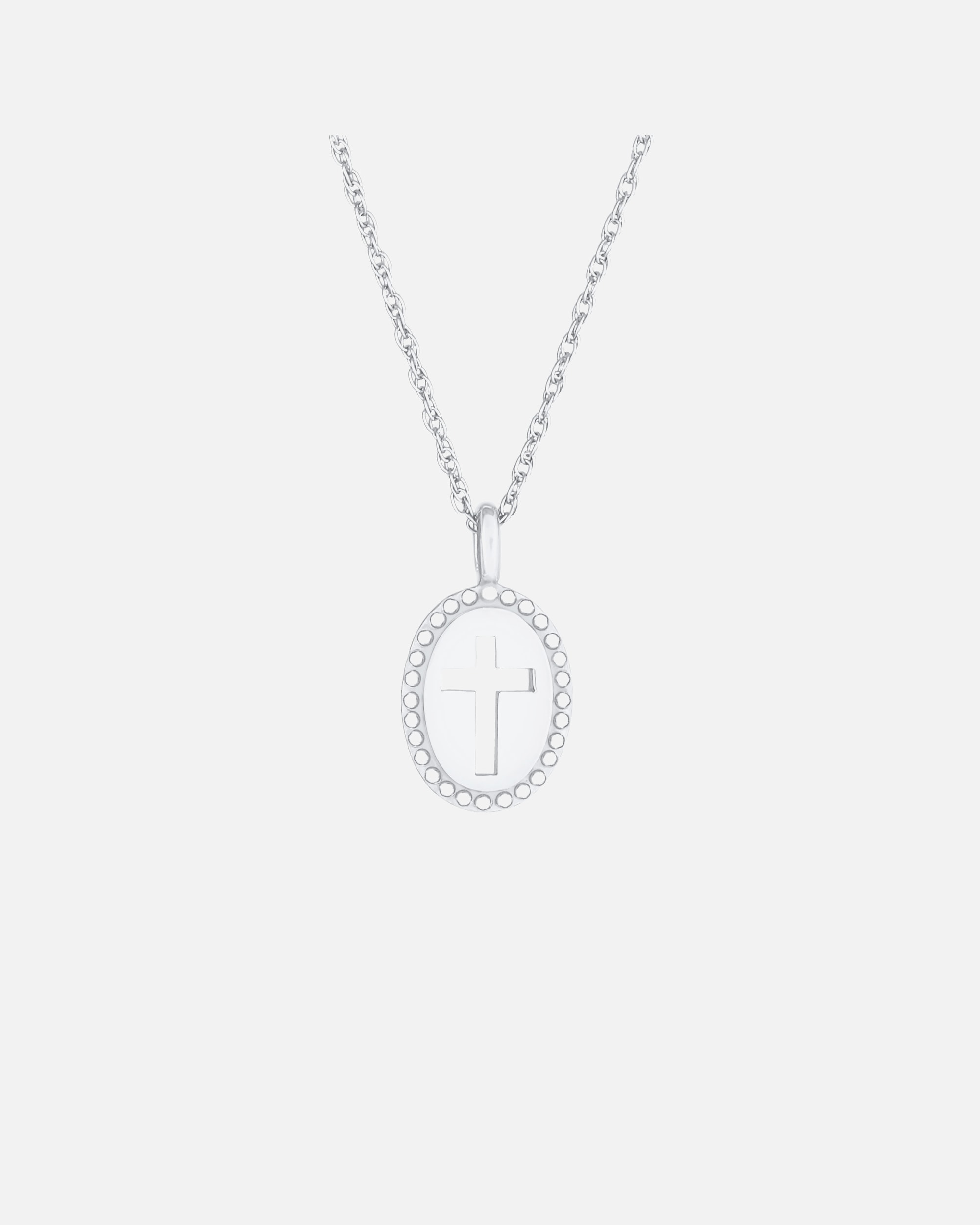 Halskette für Weiblich Elli Kreuz Symbol Oval Cut Out Vintage 925 Silber 1 Stück