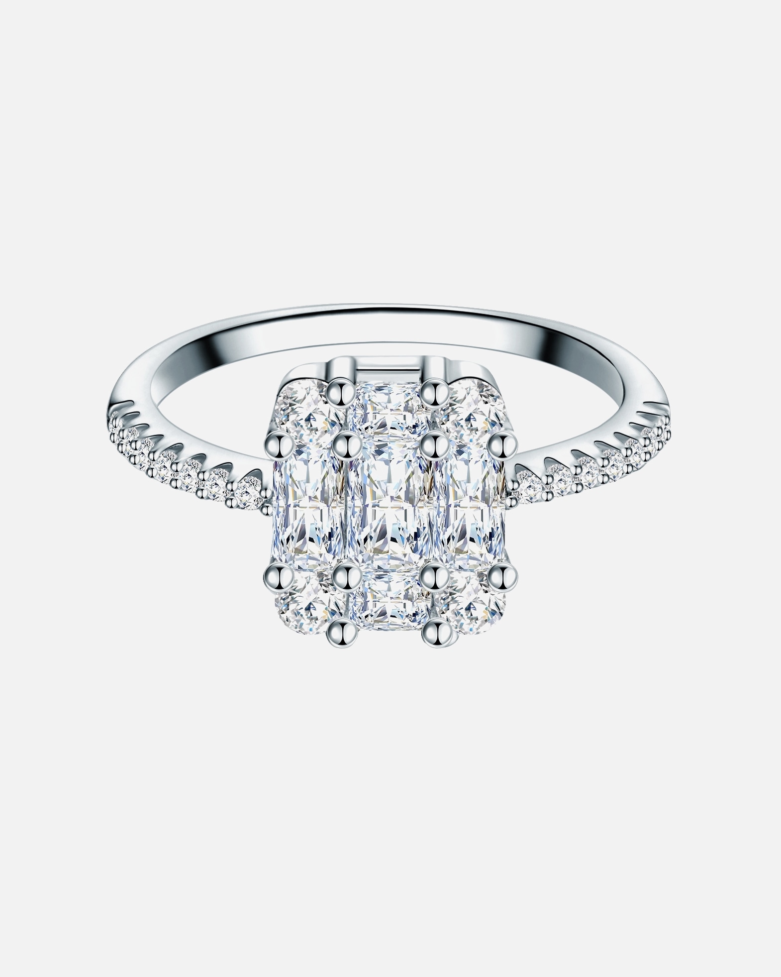 Ring für Weiblich Trilani Ring aus Sterling Silber in silber mit Zirkonia 54