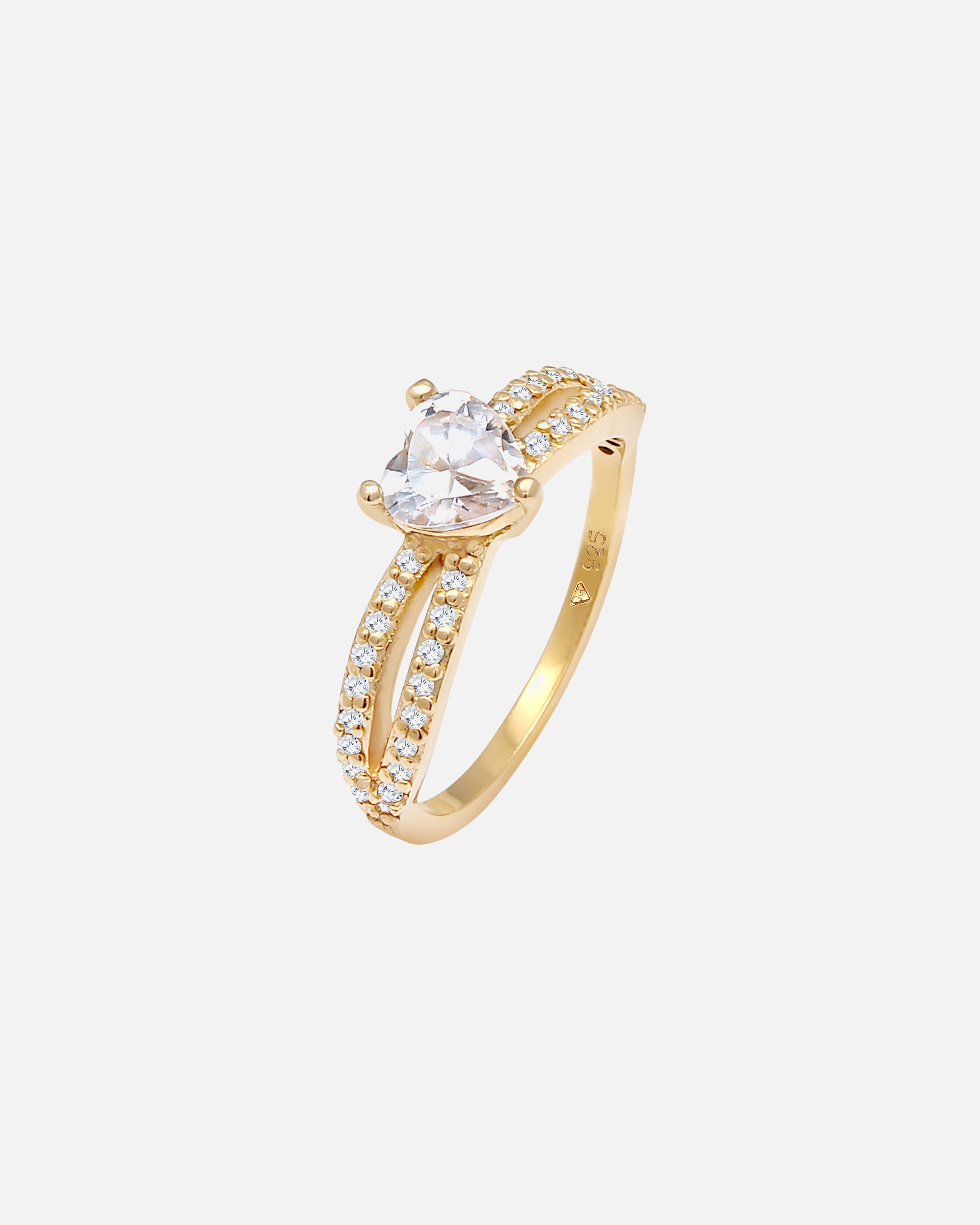 Ring für Weiblich Elli Herz Solitär Verlobung Liebe Zirkonia 925 Silber 56